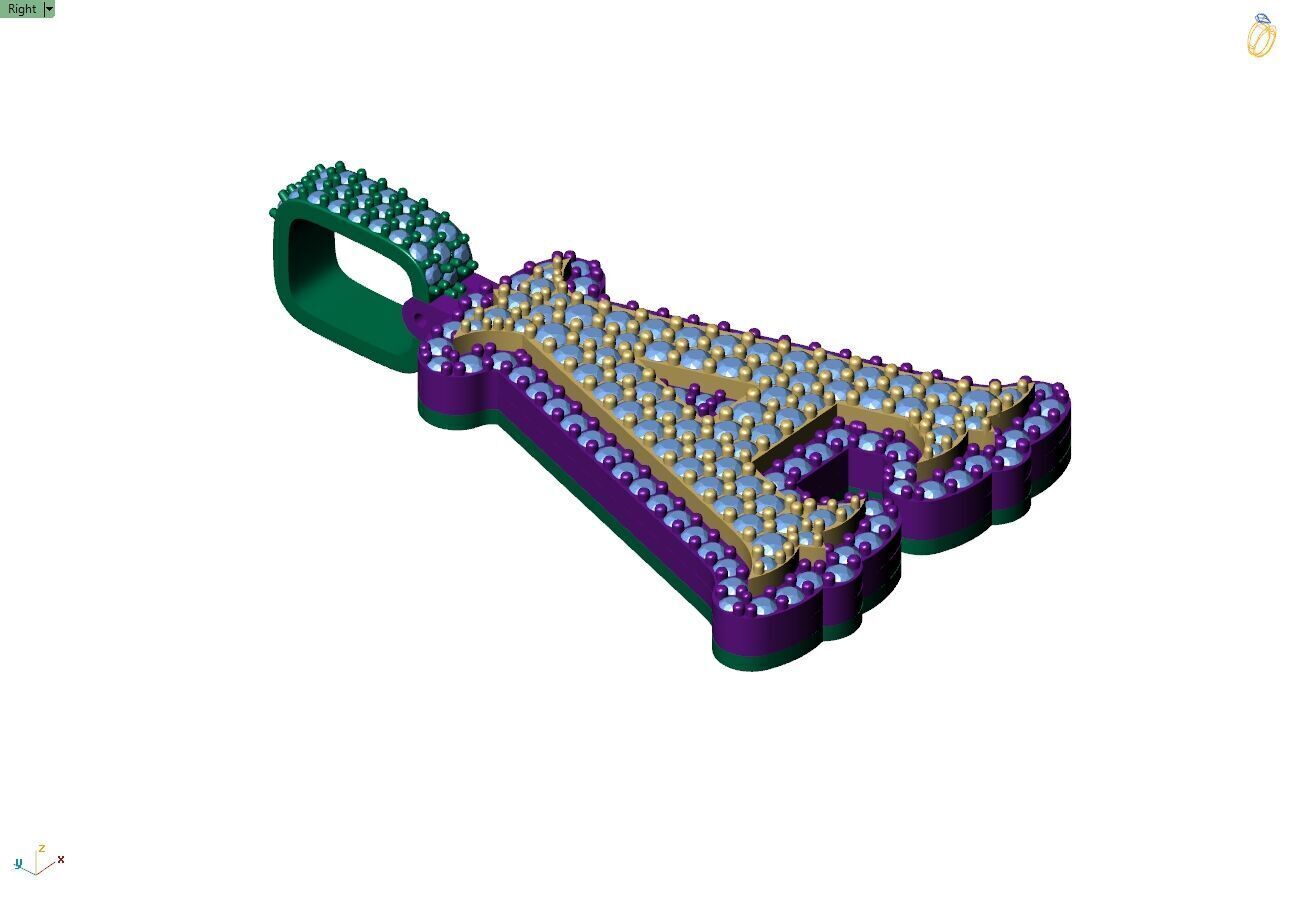 Custom Initial A Letter Diamond  A to Z Alphabet  Necklace 3D print model_8