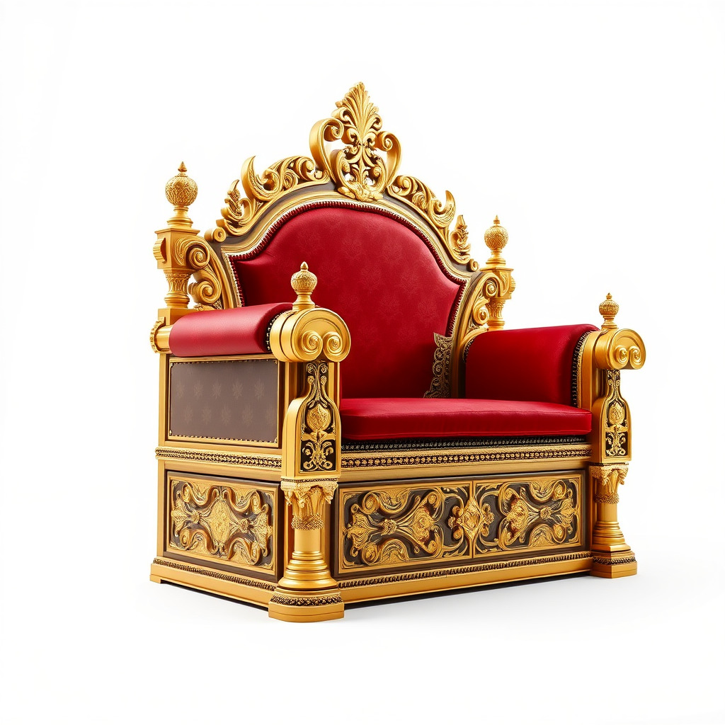 Regal Throne Chair Model Pack Low-poly 3D model_4