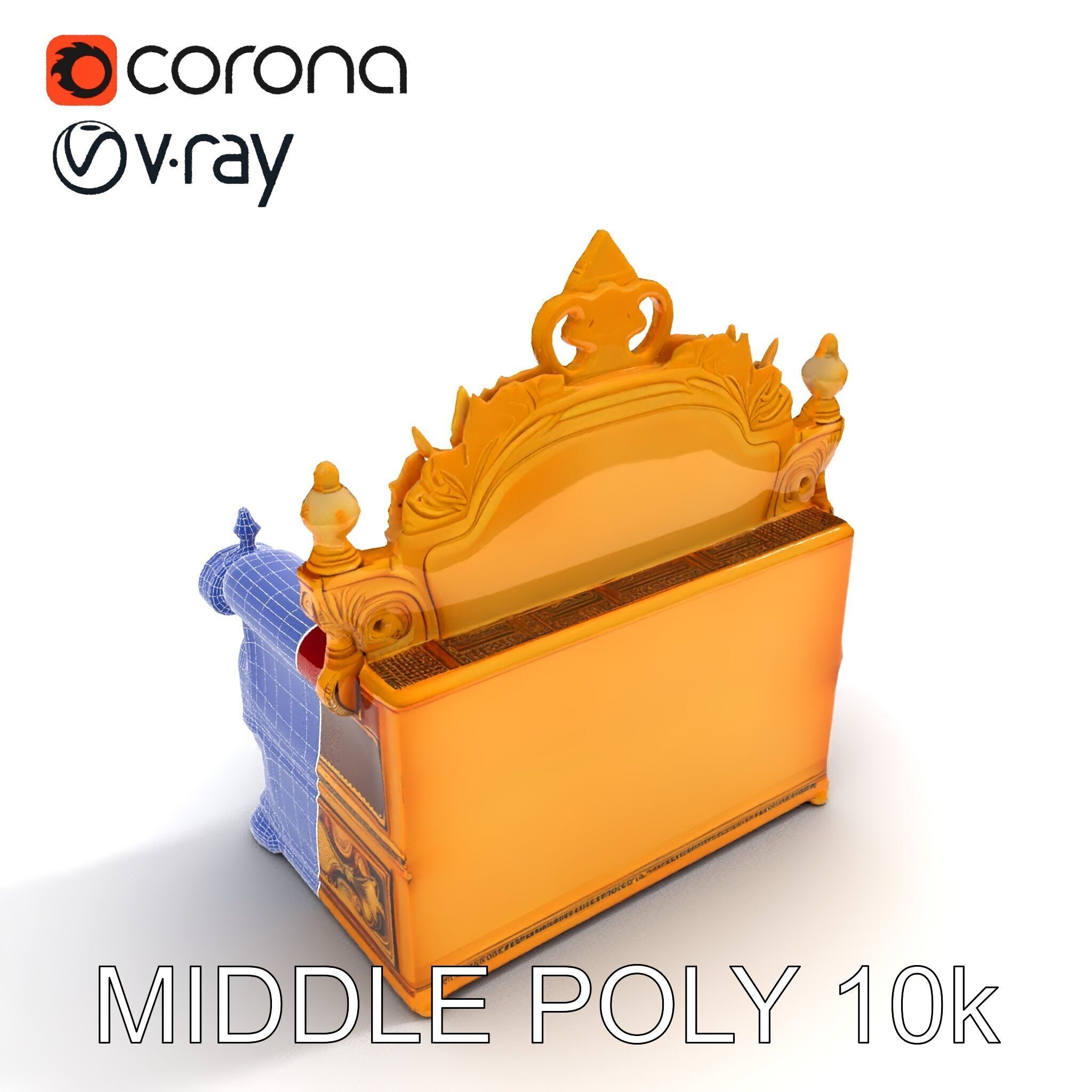 Regal Throne Chair Model Pack Low-poly 3D model_27