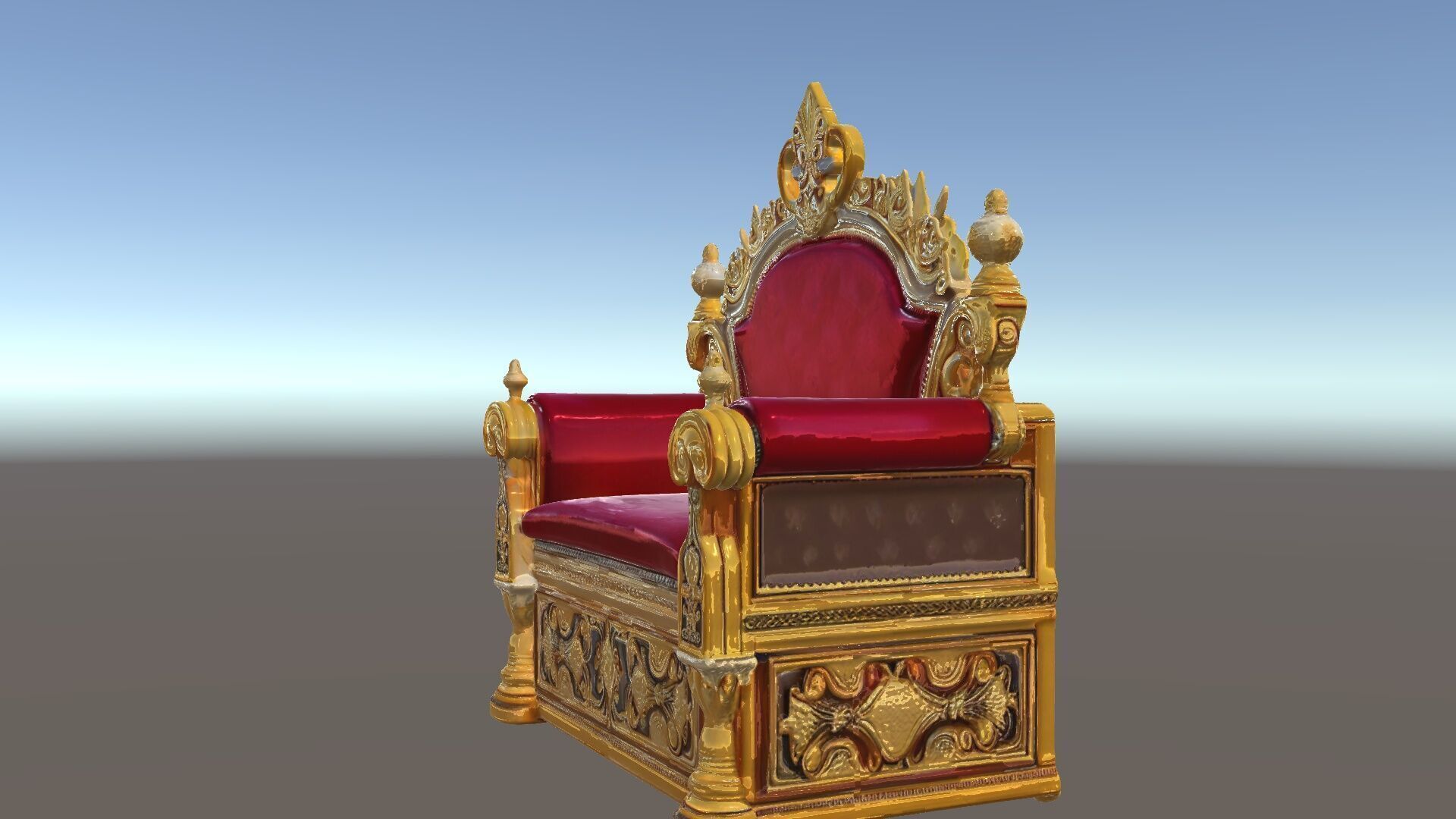 Regal Throne Chair Model Pack Low-poly 3D model_5
