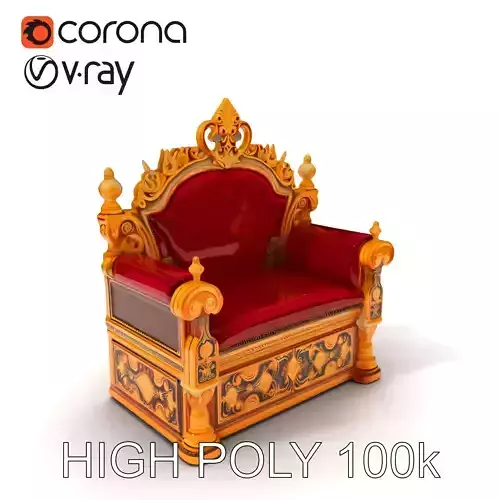 Regal Throne Chair Model Pack Low-poly 3D model