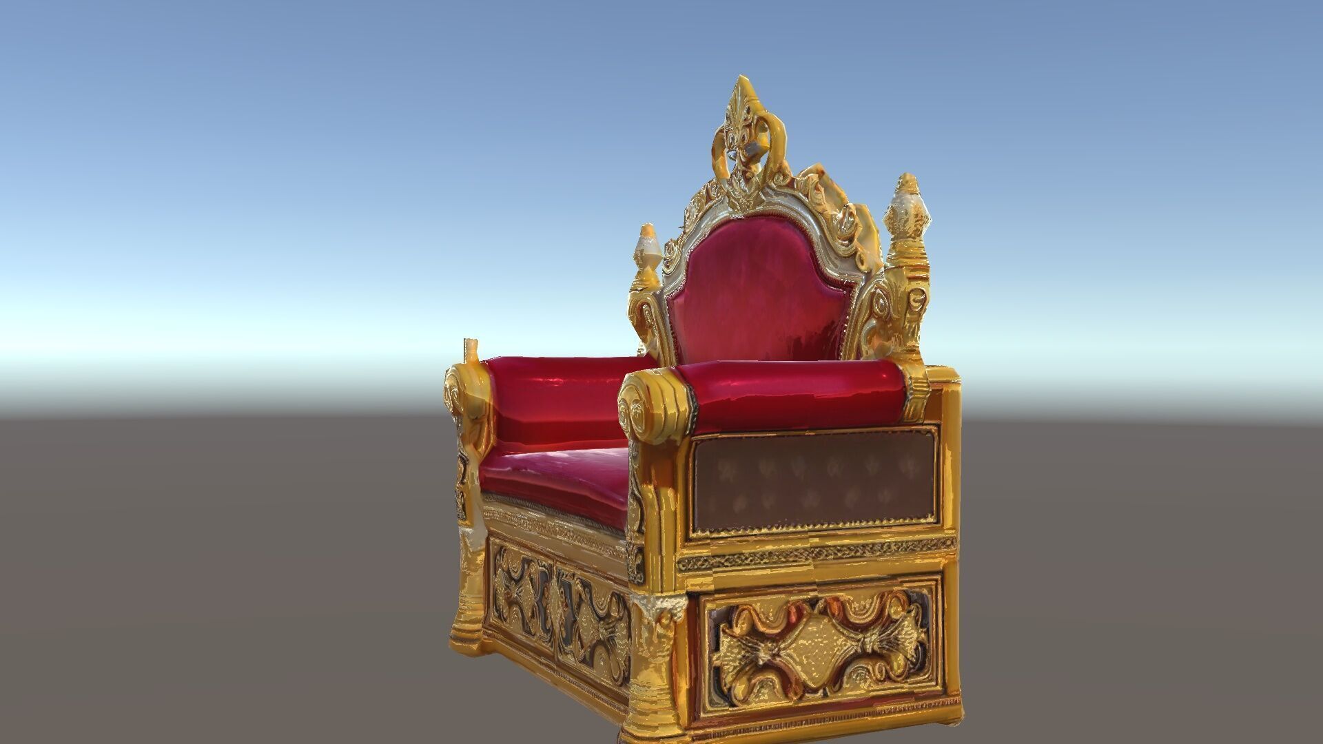 Regal Throne Chair Model Pack Low-poly 3D model_10