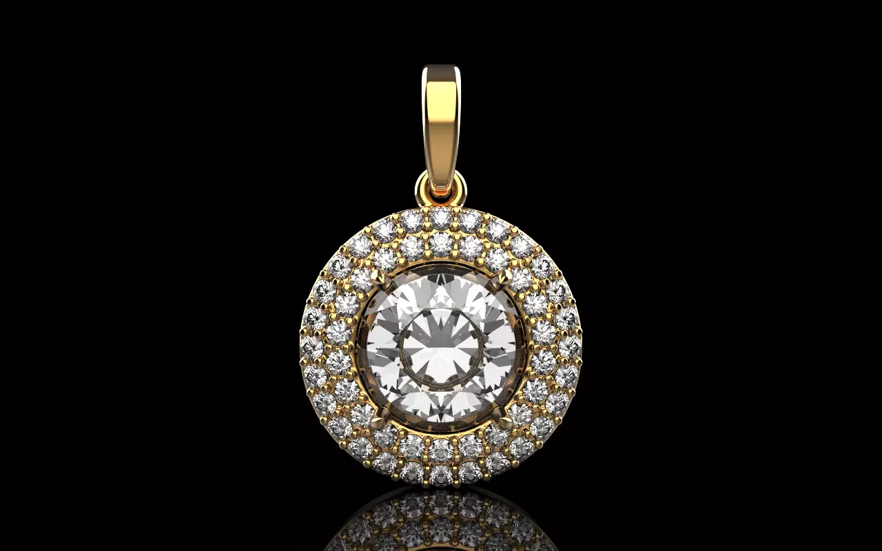 Round pendant model 1280 3D print model_0