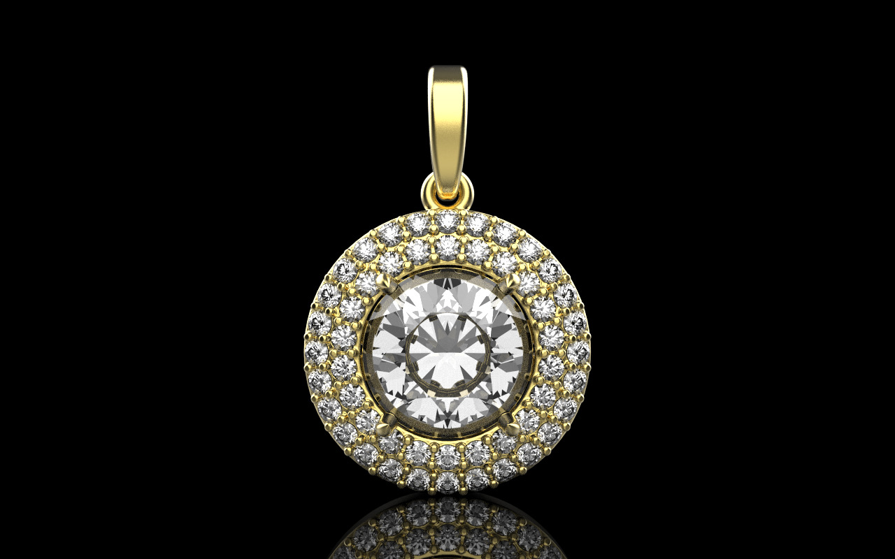 Round pendant model 1280 3D print model_10