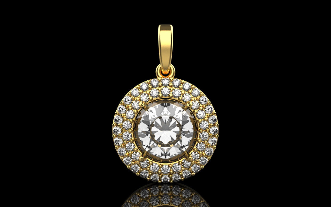 Round pendant model 1280 3D print model_9