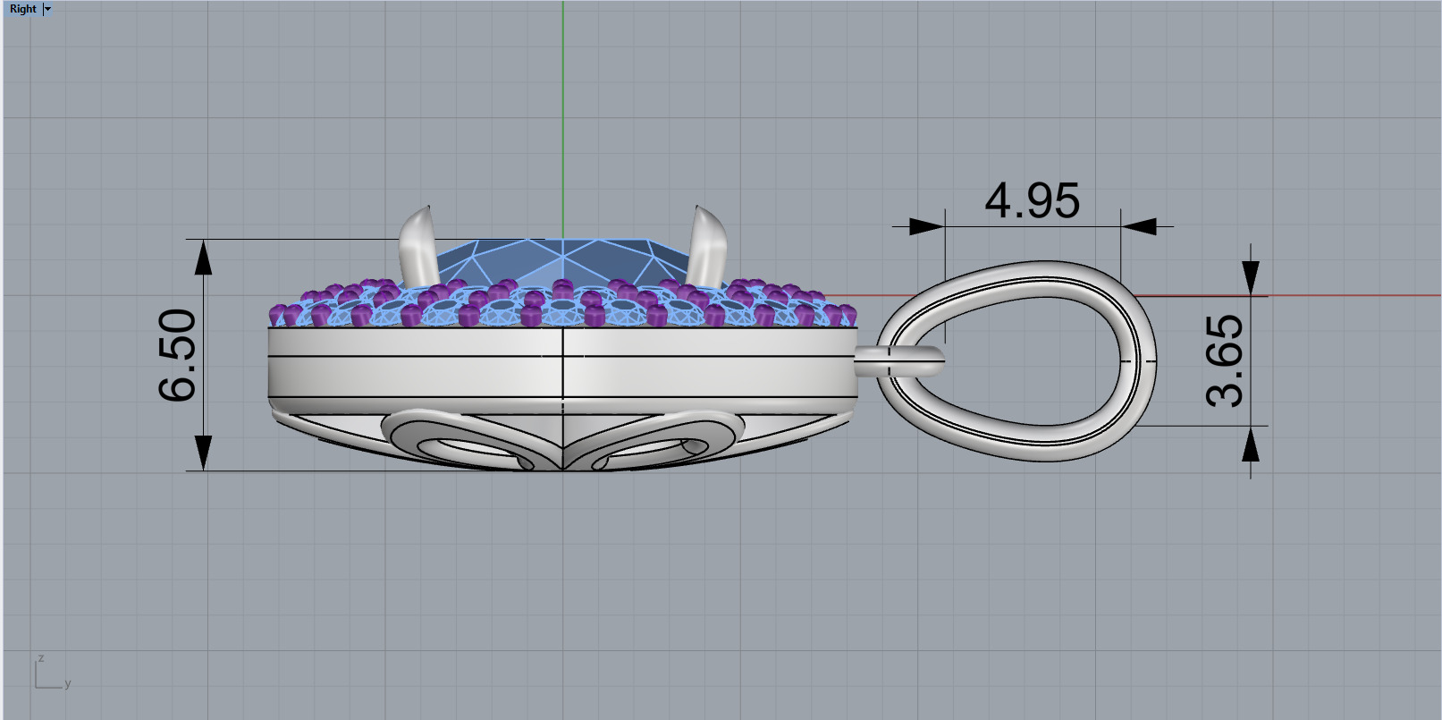 Round pendant model 1280 3D print model_7
