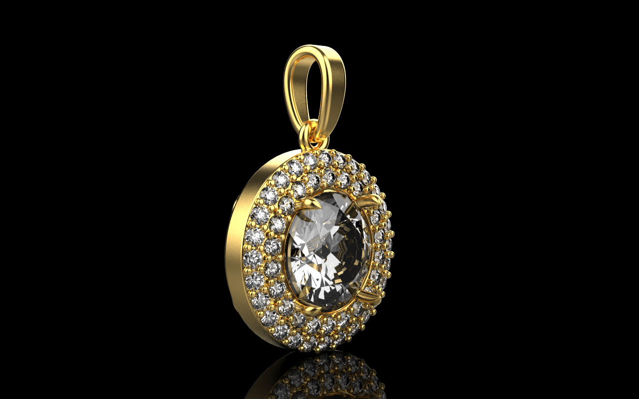 Round pendant model 1280 3D print model_14