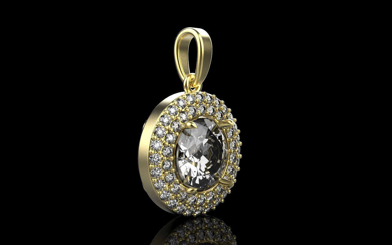 Round pendant model 1280 3D print model_15