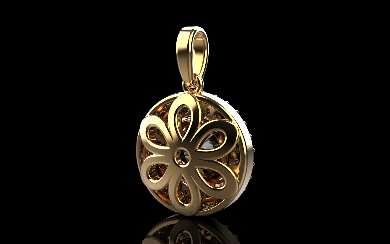 Round pendant model 1280 3D print model_1