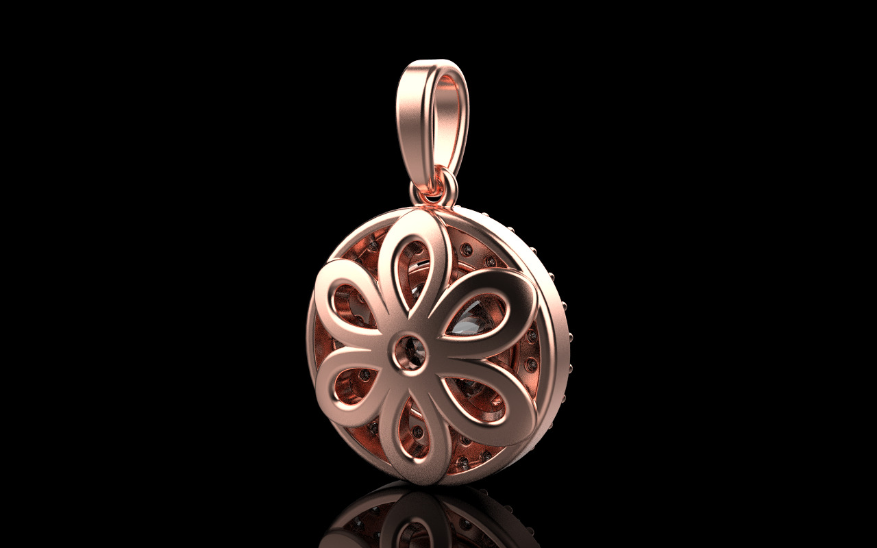 Round pendant model 1280 3D print model_22