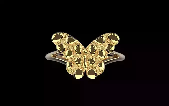 Nugget butterfly ring model 1285 3D print model