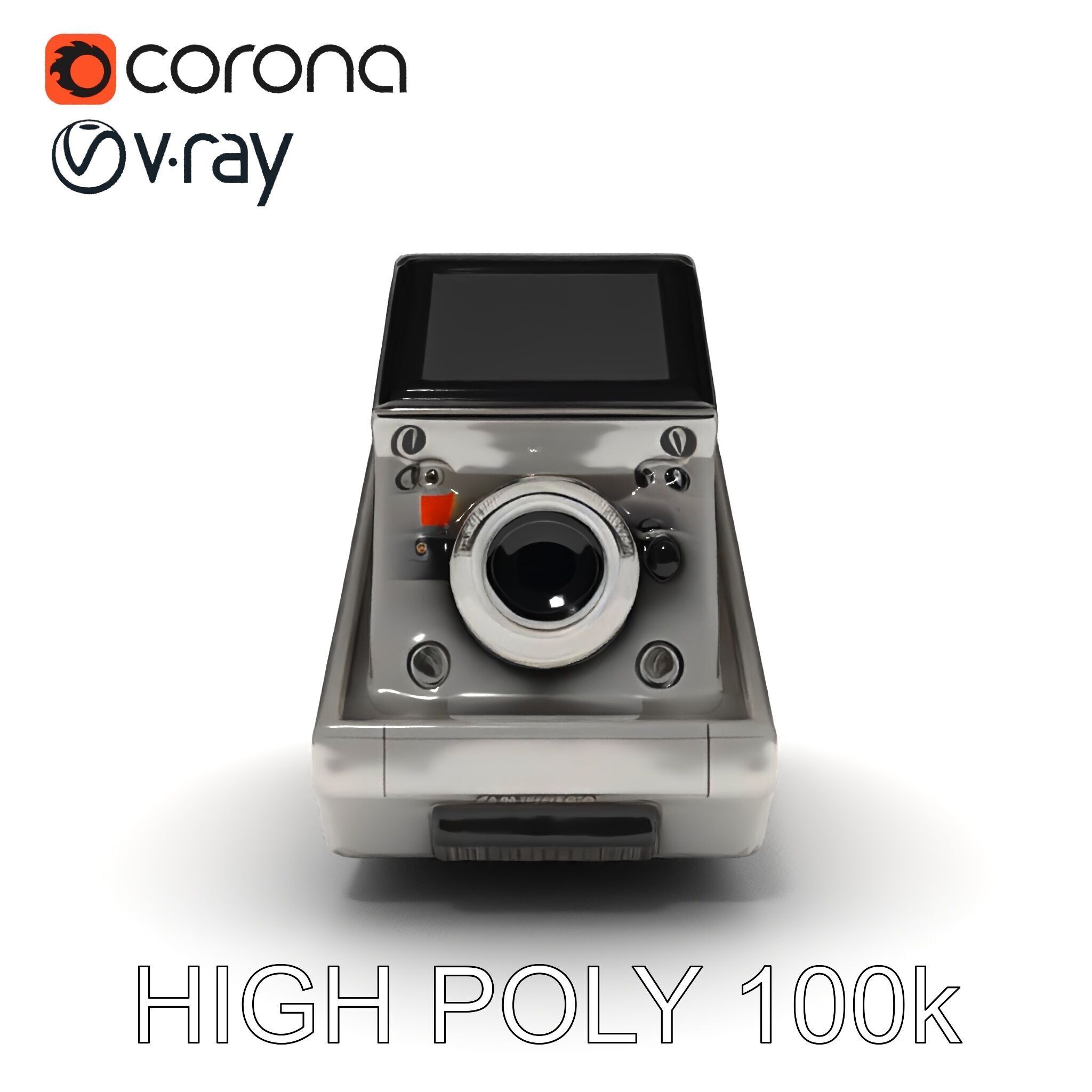 Retro Futuristic Camera Model Pack Low-poly 3D model_8