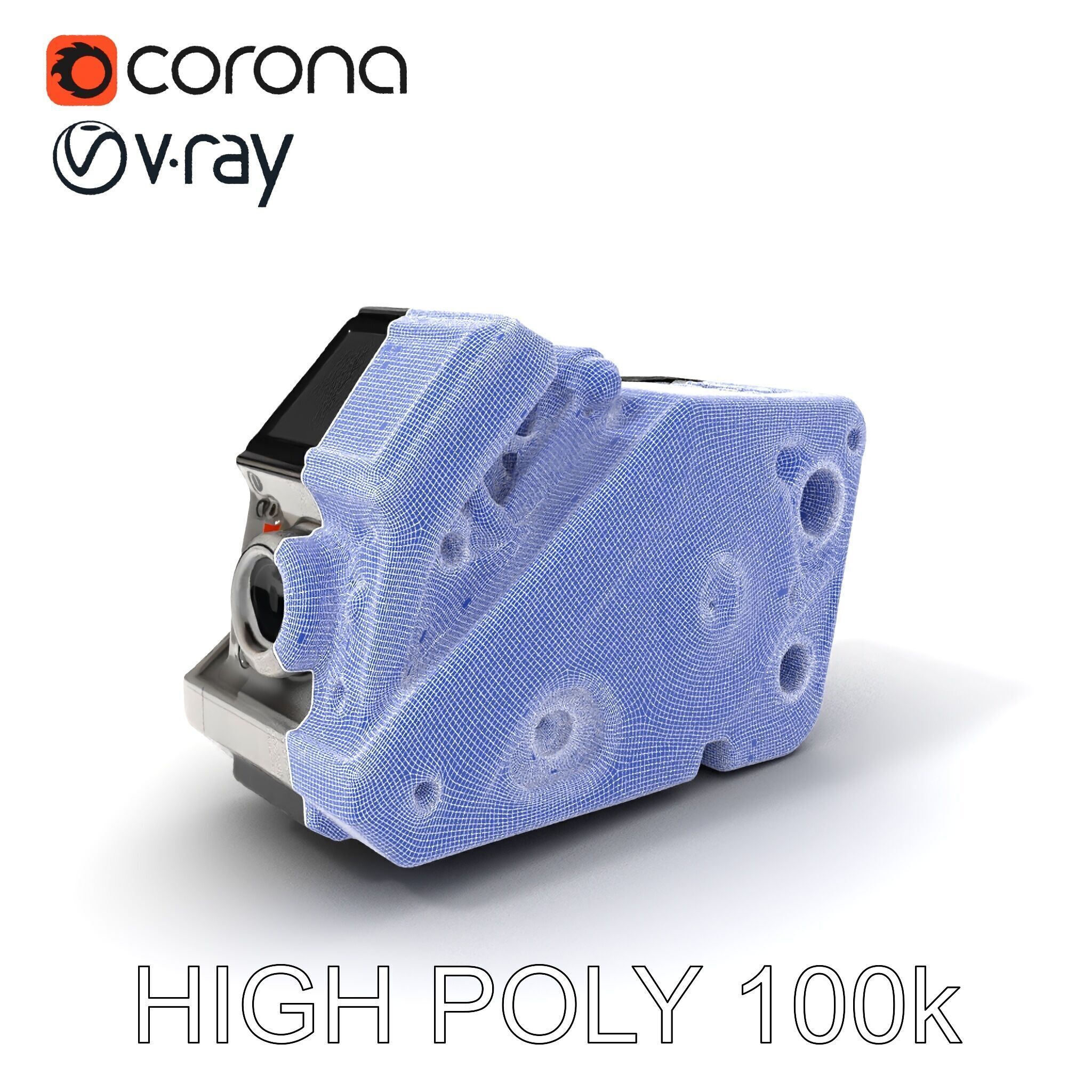 Retro Futuristic Camera Model Pack Low-poly 3D model_3