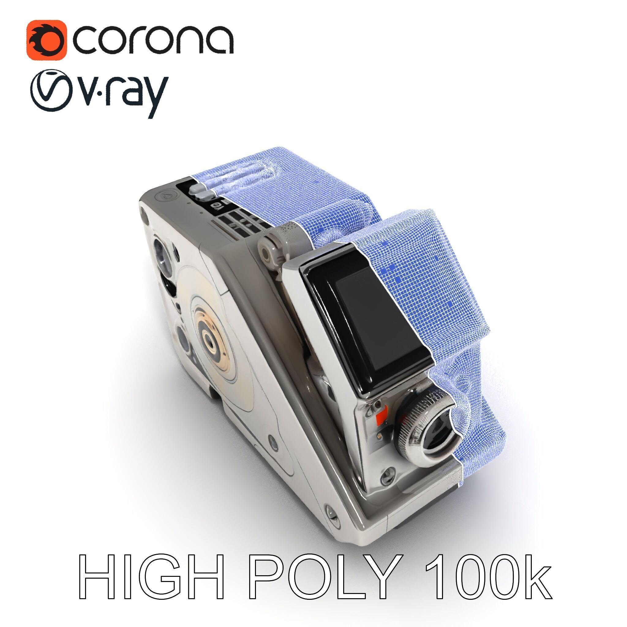 Retro Futuristic Camera Model Pack Low-poly 3D model_11