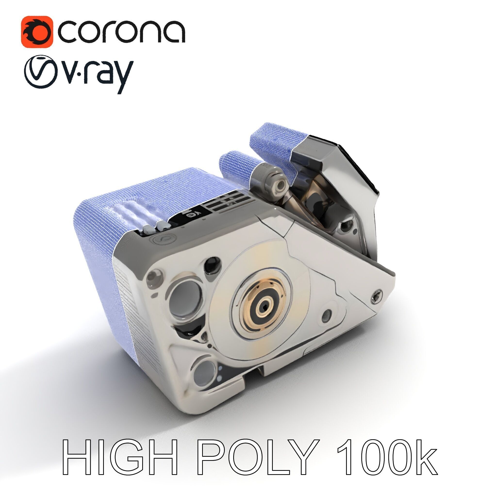 Retro Futuristic Camera Model Pack Low-poly 3D model_19