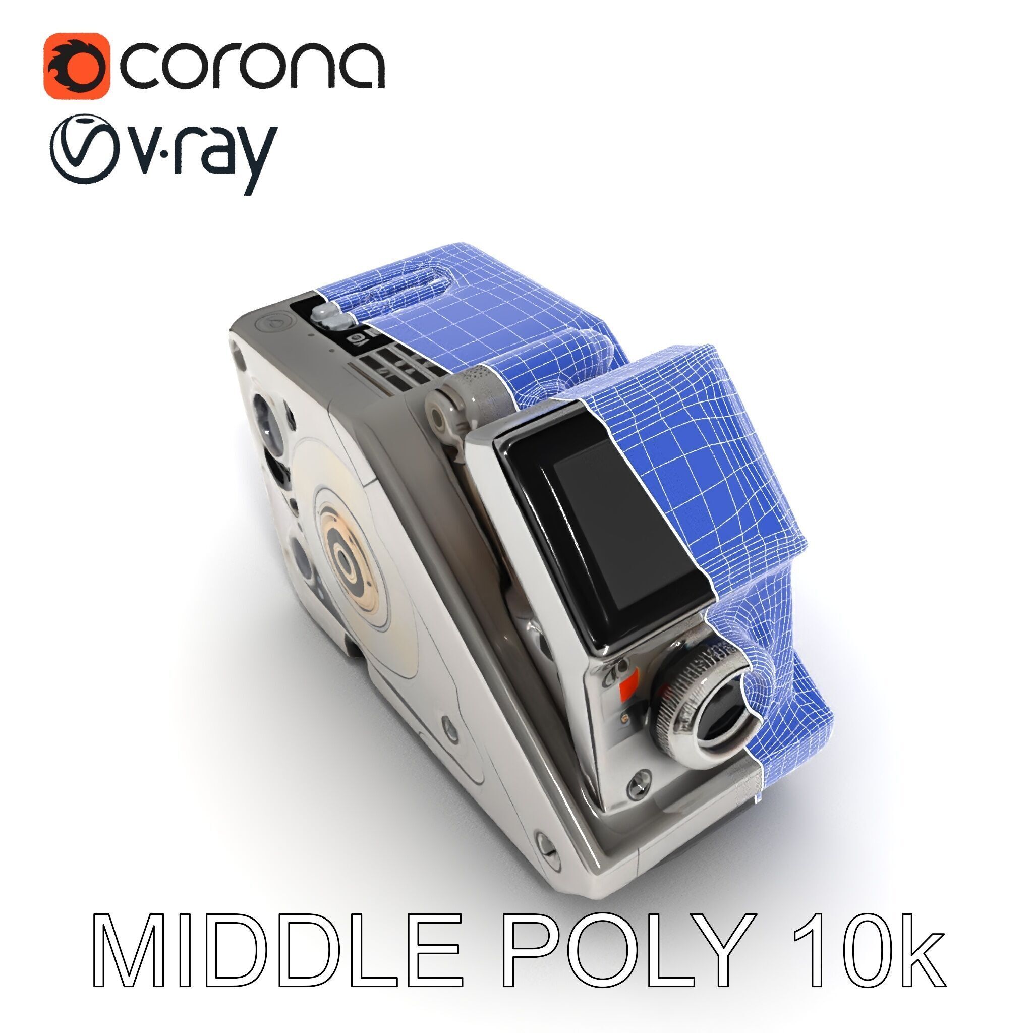 Retro Futuristic Camera Model Pack Low-poly 3D model_29