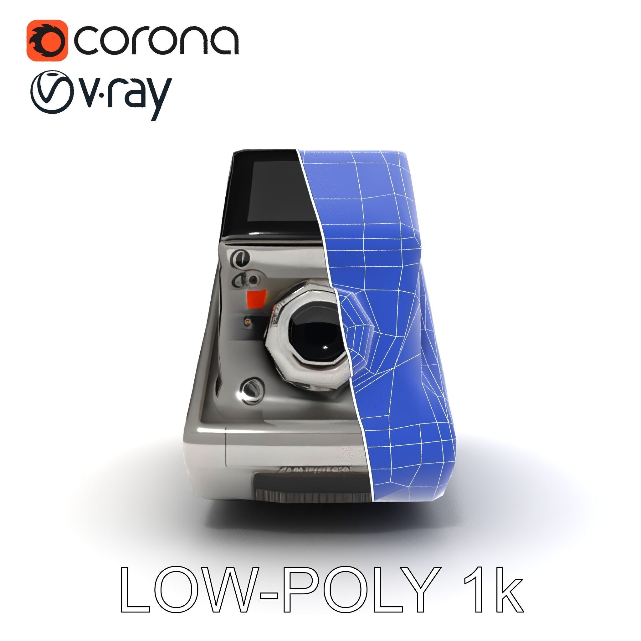 Retro Futuristic Camera Model Pack Low-poly 3D model_28