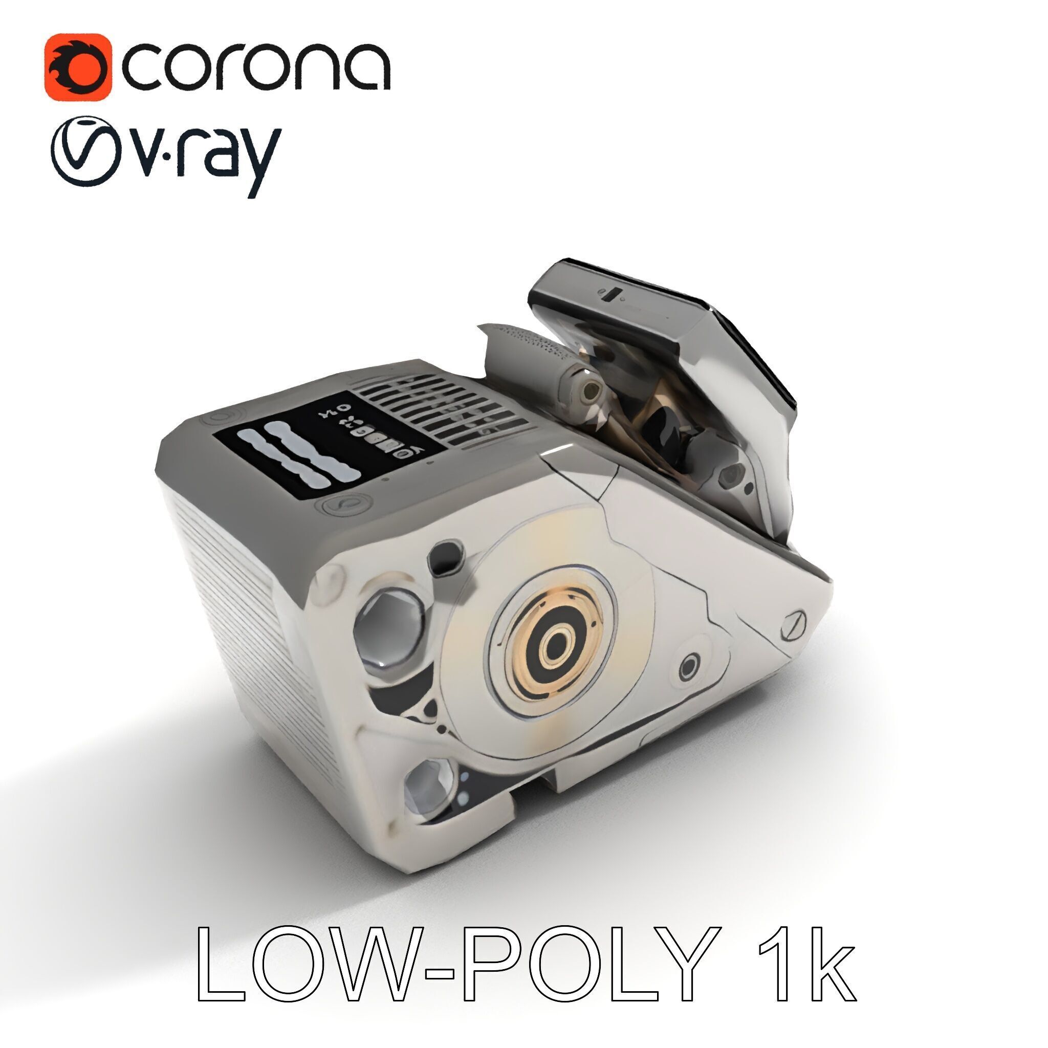 Retro Futuristic Camera Model Pack Low-poly 3D model_10