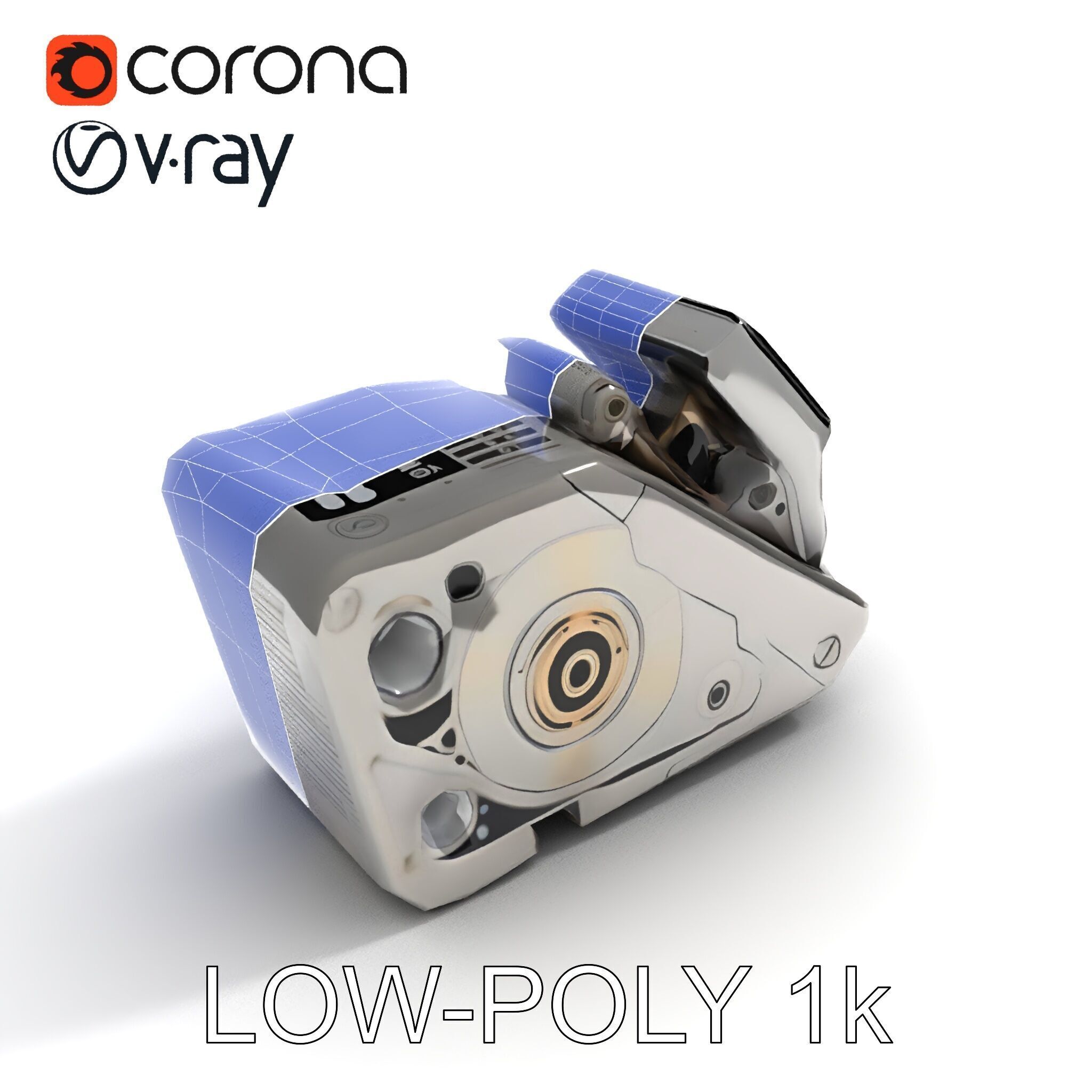 Retro Futuristic Camera Model Pack Low-poly 3D model_21