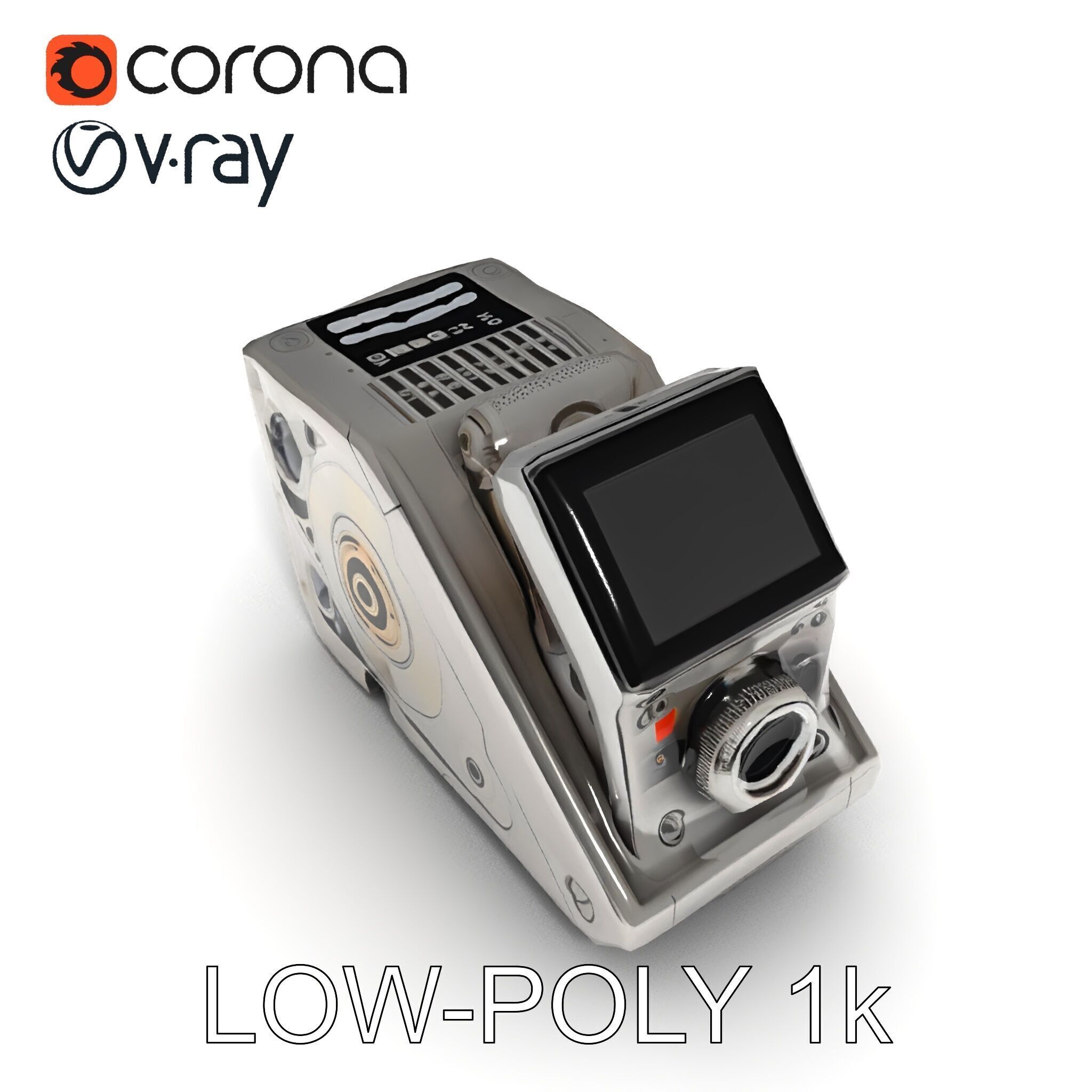 Retro Futuristic Camera Model Pack Low-poly 3D model_25
