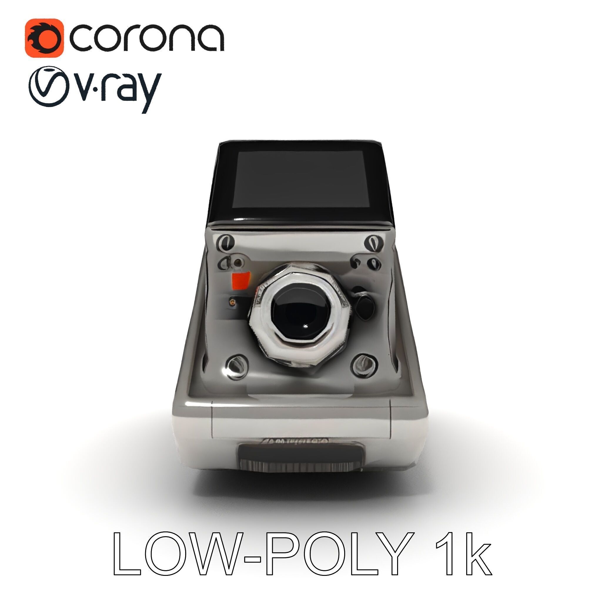 Retro Futuristic Camera Model Pack Low-poly 3D model_30