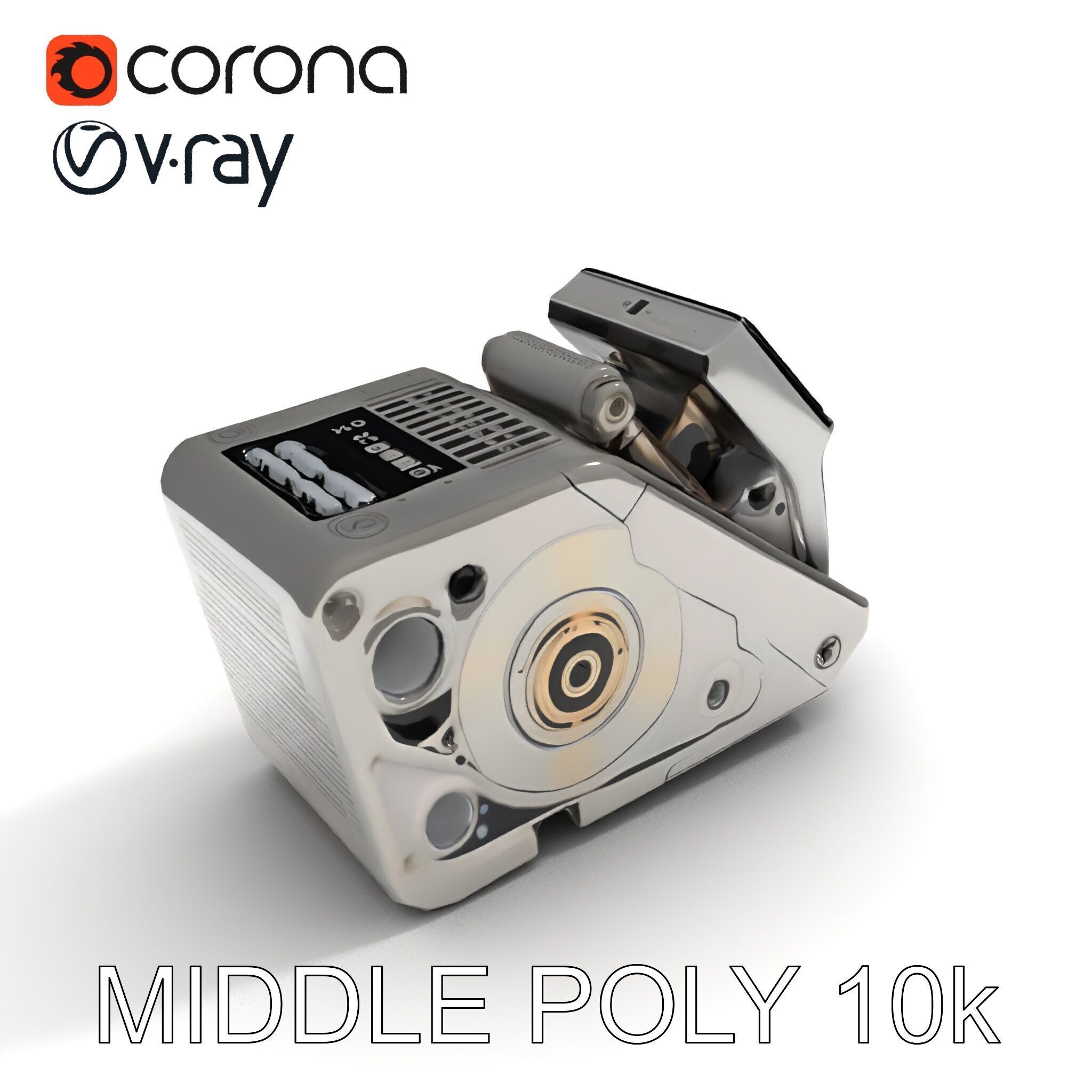 Retro Futuristic Camera Model Pack Low-poly 3D model_24