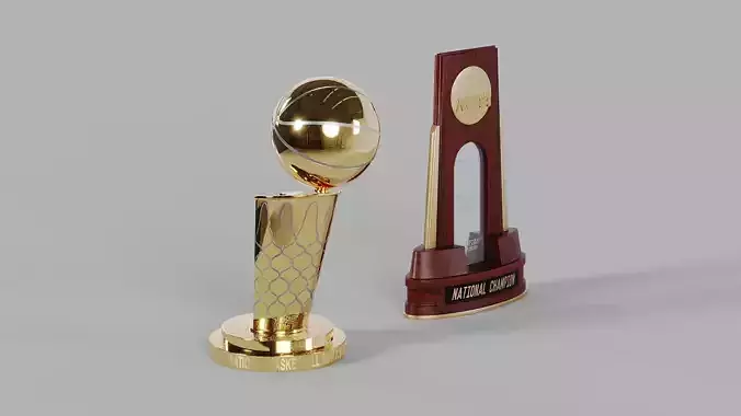 Larry OBrien NBA and College Basketball Championship Trophies 3D Model Collection
