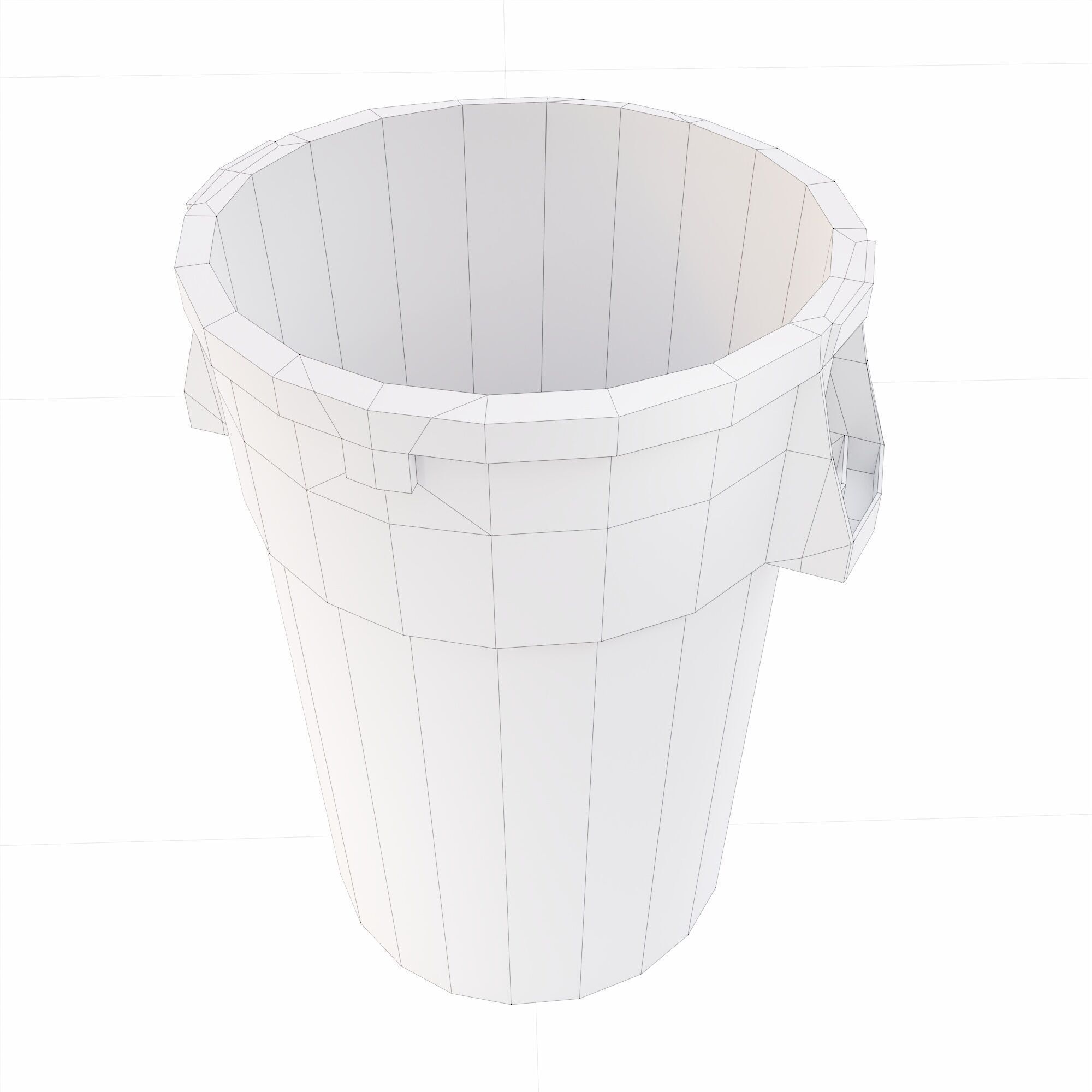 Kitchen garbage Bin lowpoly 3d model Low-poly 3D model_6
