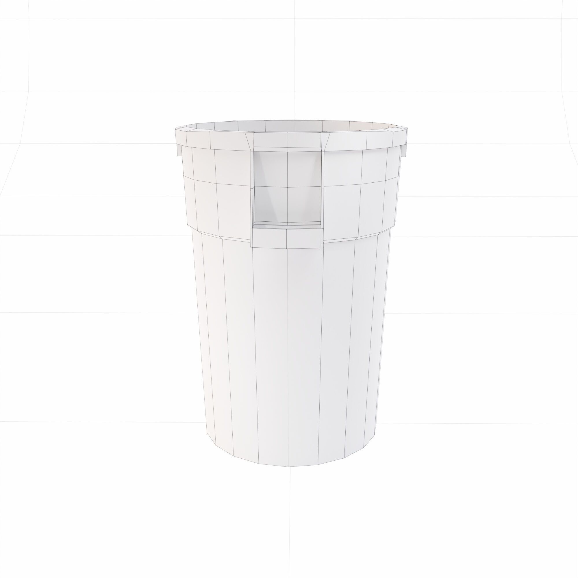Kitchen garbage Bin lowpoly 3d model Low-poly 3D model_5