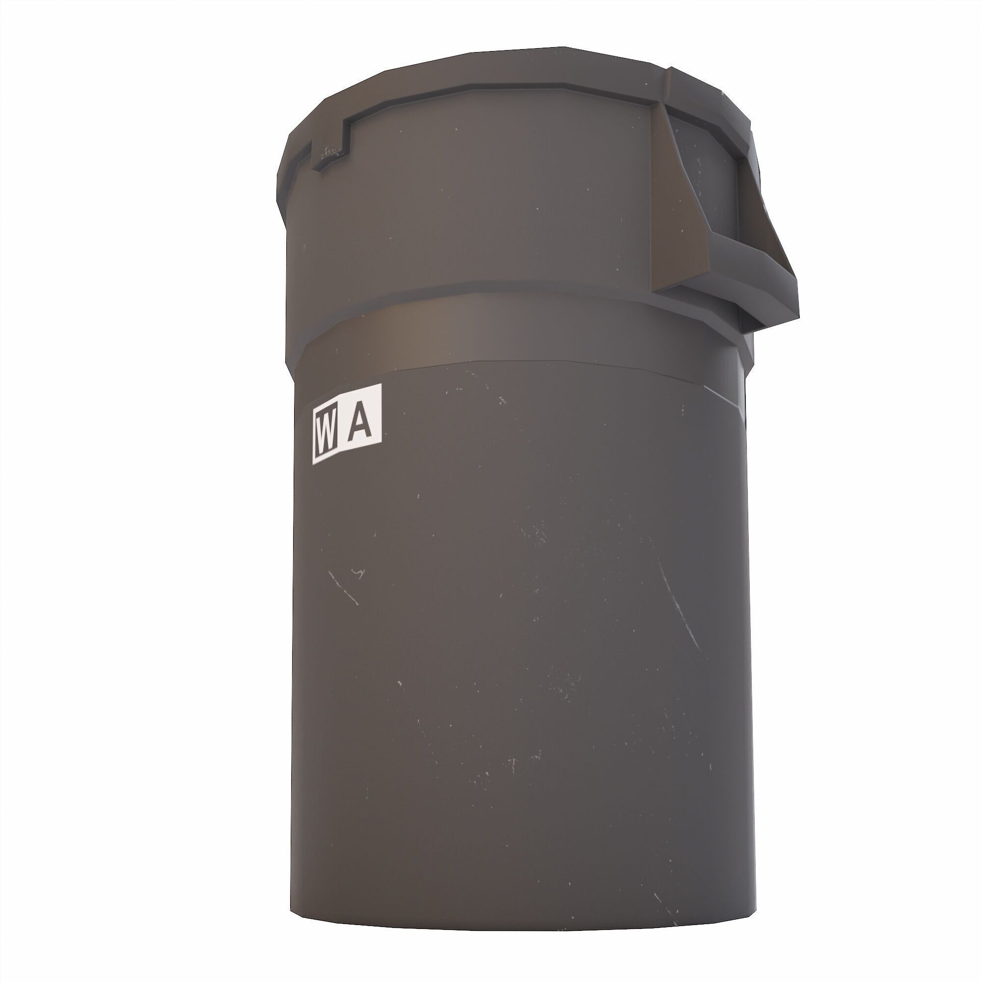 Kitchen garbage Bin lowpoly 3d model Low-poly 3D model_3