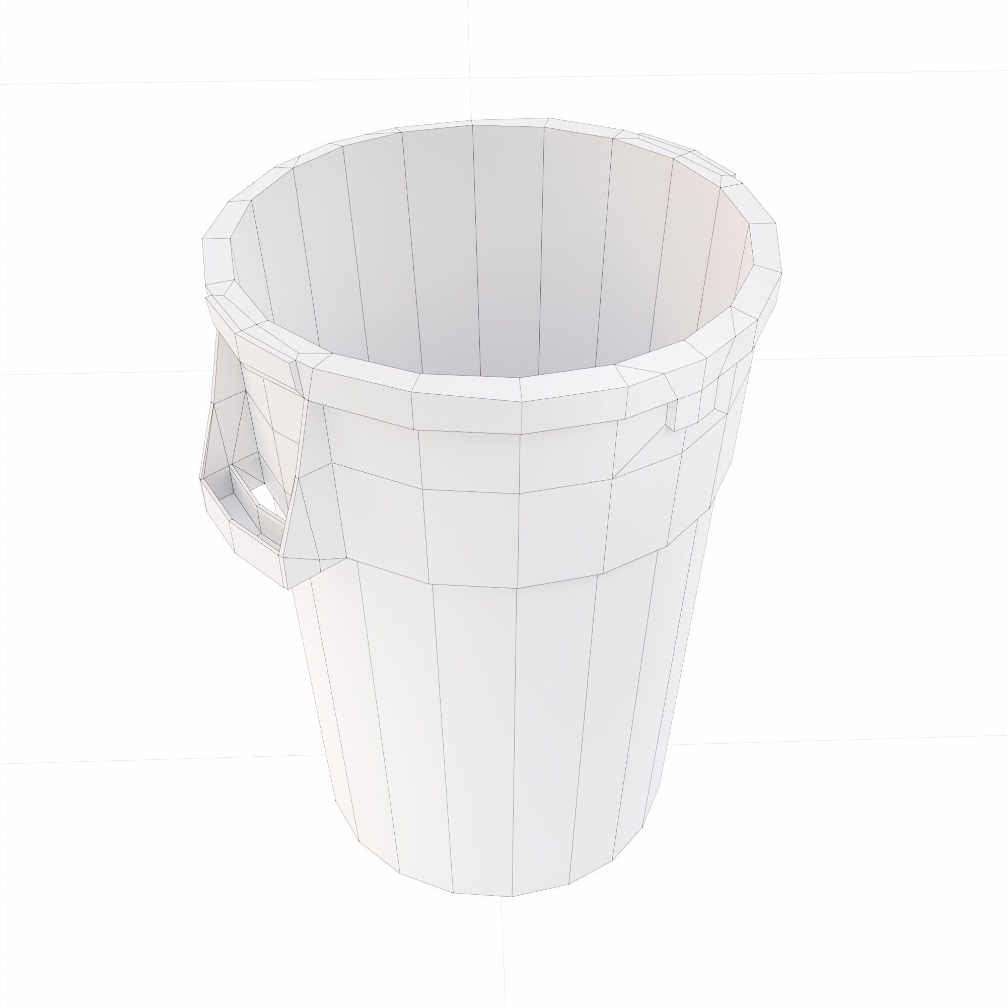 Kitchen garbage Bin lowpoly 3d model Low-poly 3D model_7