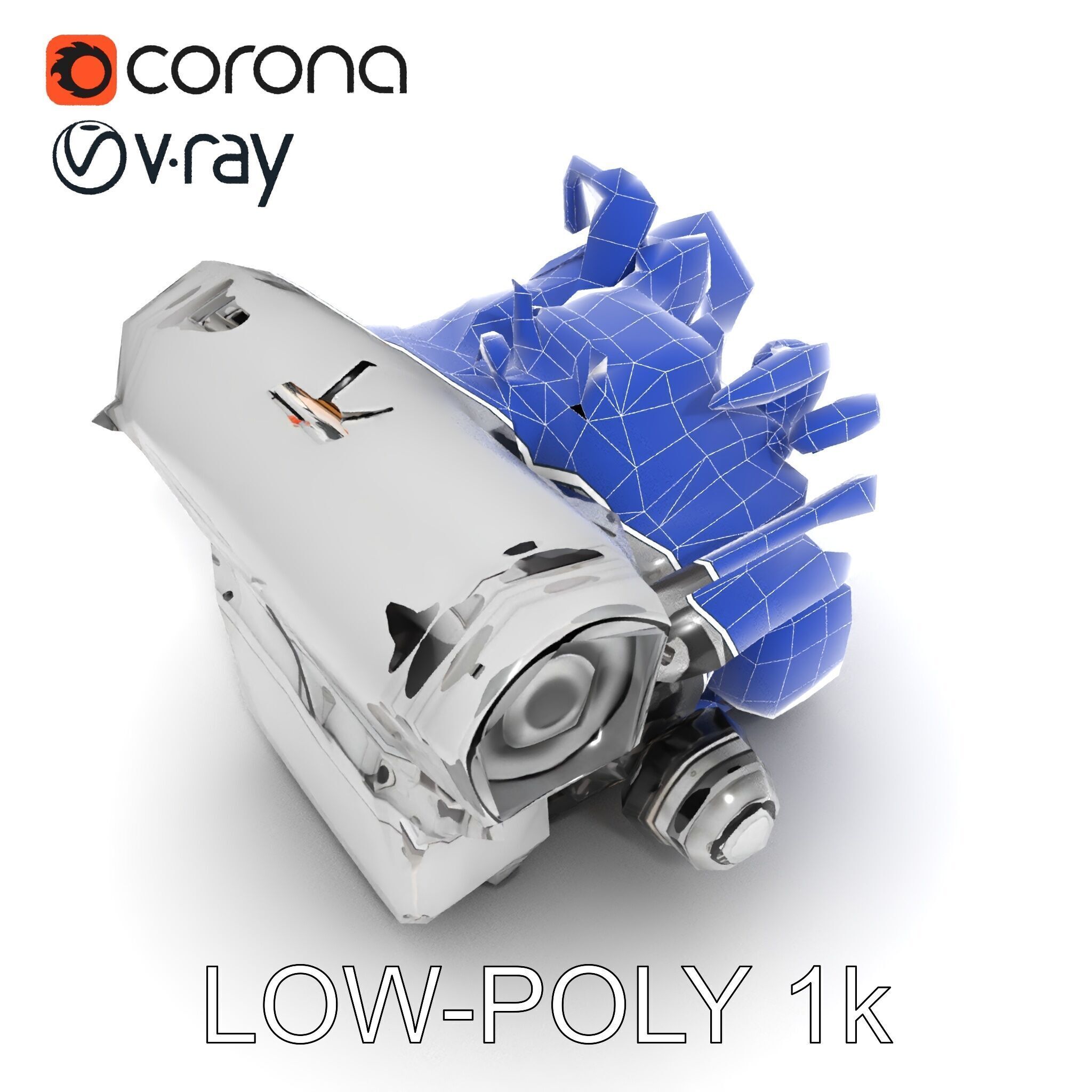 Industrial Engine D Model Pack Low-poly 3D model_13