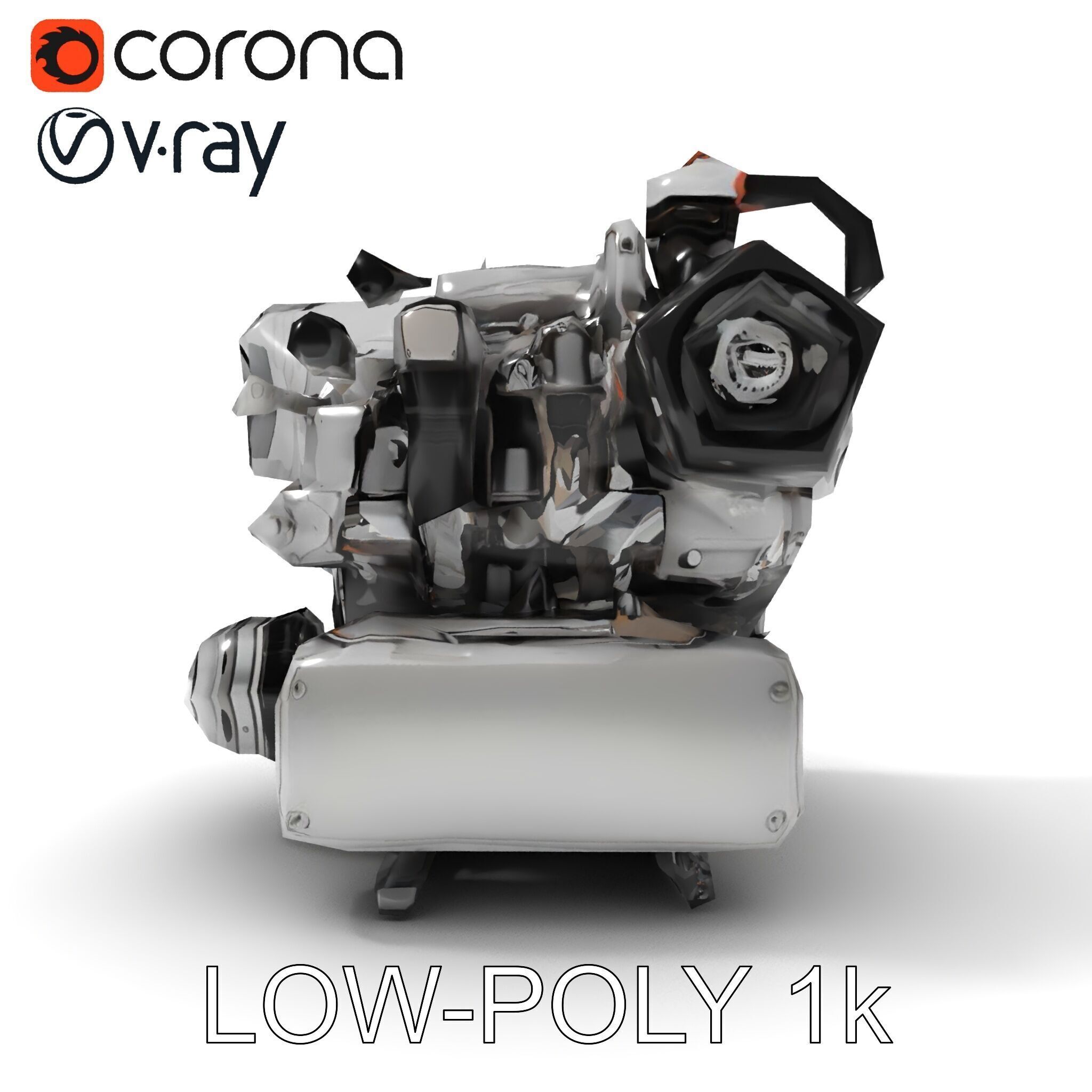 Industrial Engine D Model Pack Low-poly 3D model_17