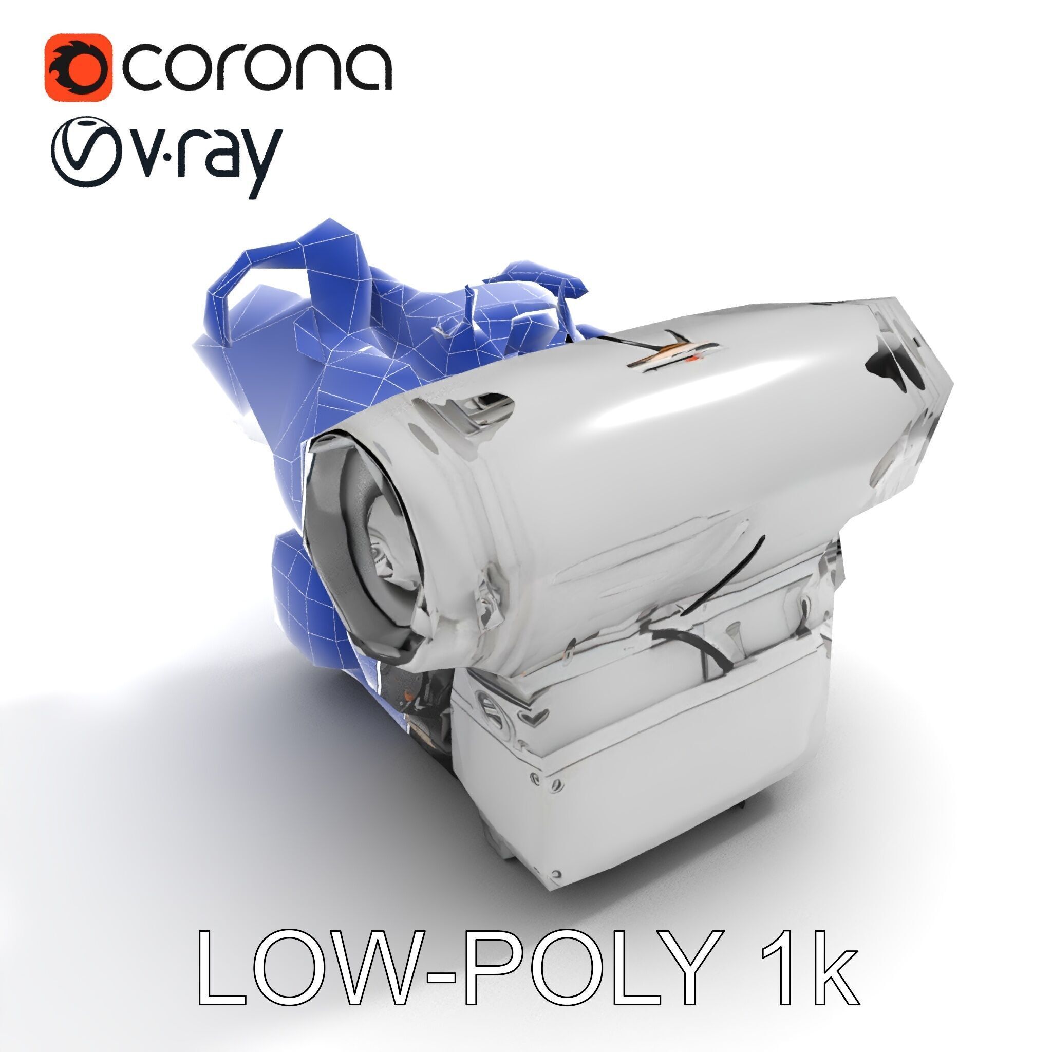 Industrial Engine D Model Pack Low-poly 3D model_33