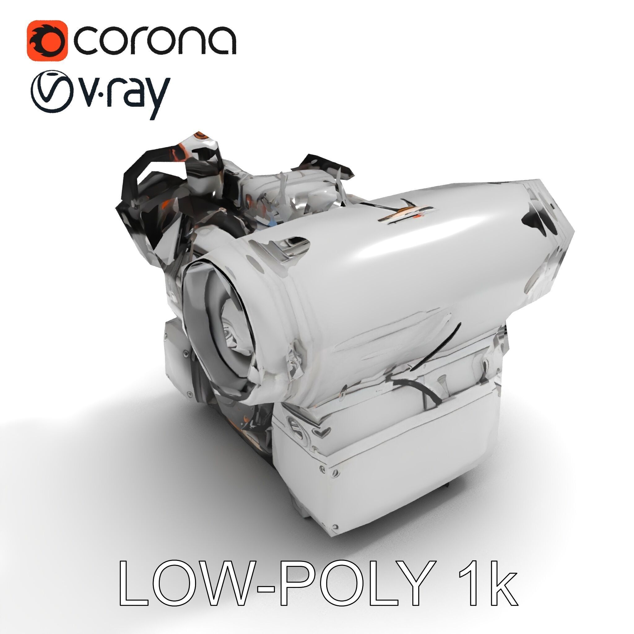 Industrial Engine D Model Pack Low-poly 3D model_7