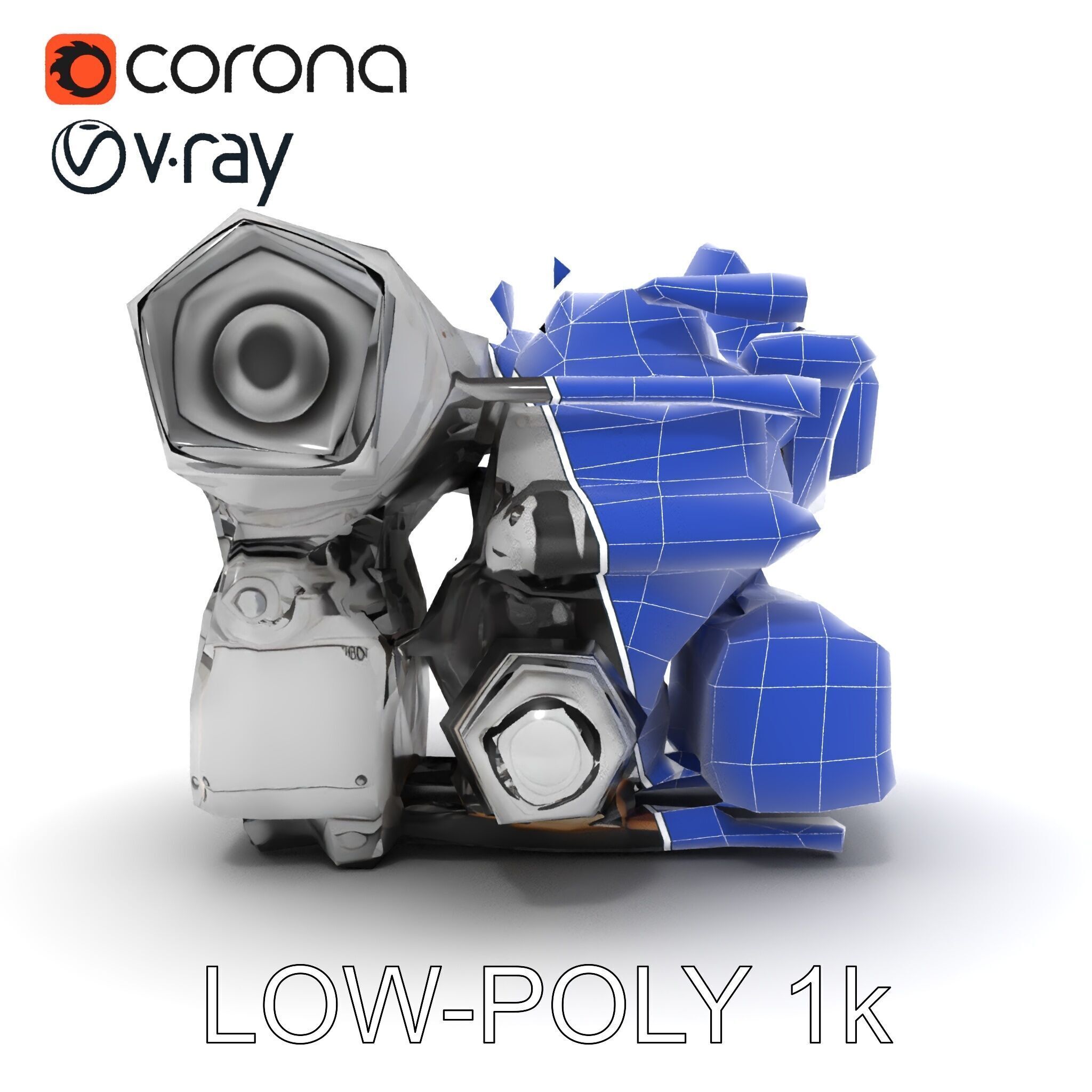 Industrial Engine D Model Pack Low-poly 3D model_26