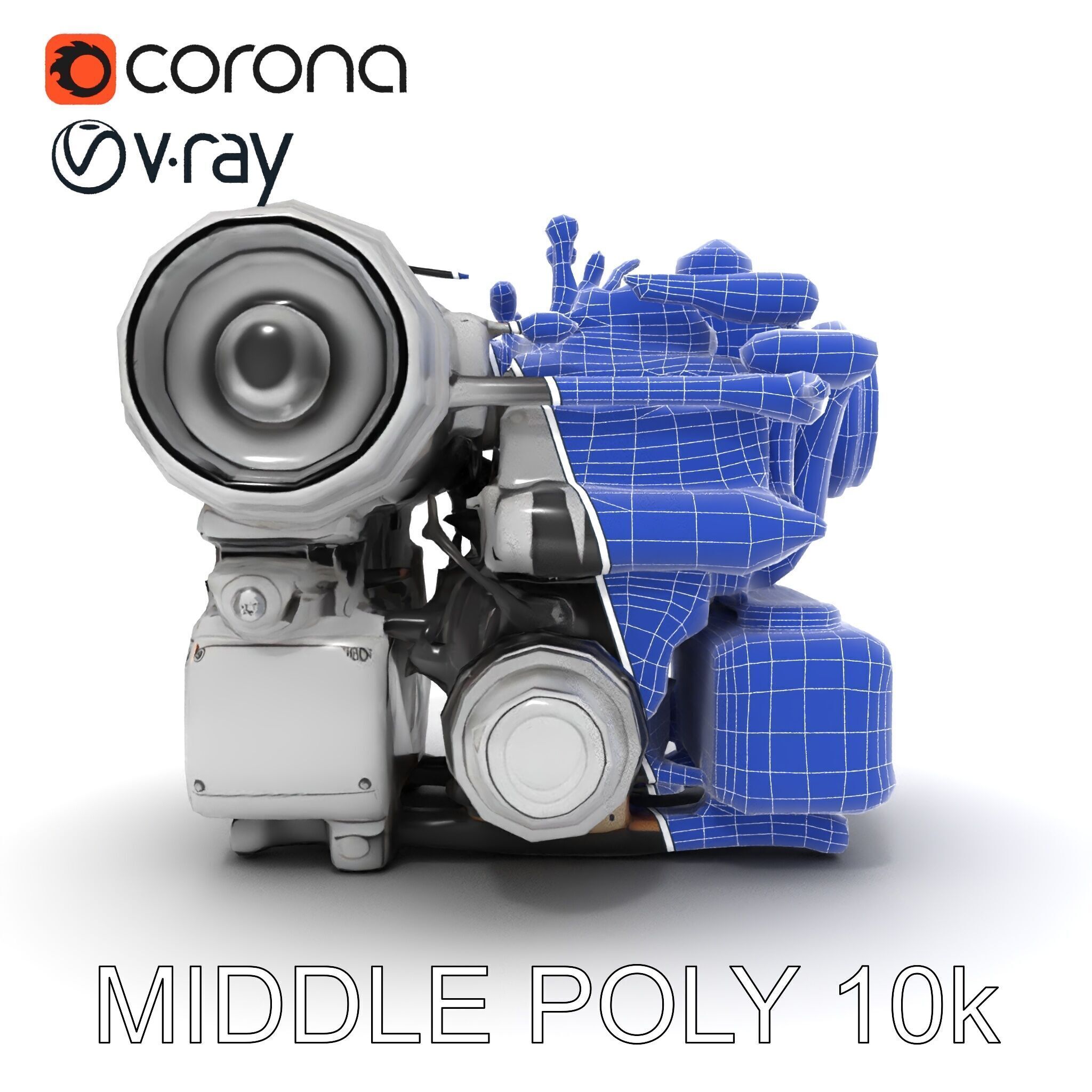 Industrial Engine D Model Pack Low-poly 3D model_14