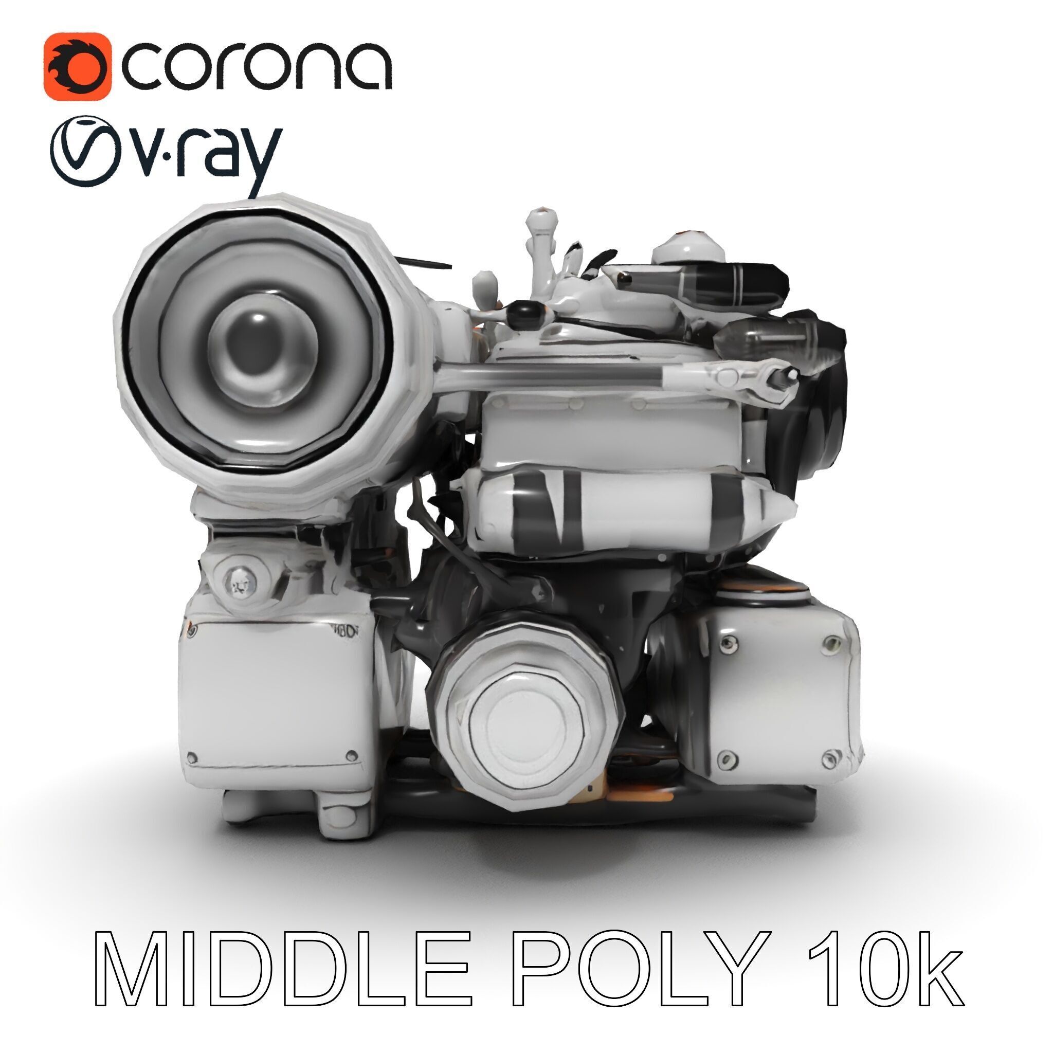 Industrial Engine D Model Pack Low-poly 3D model_25