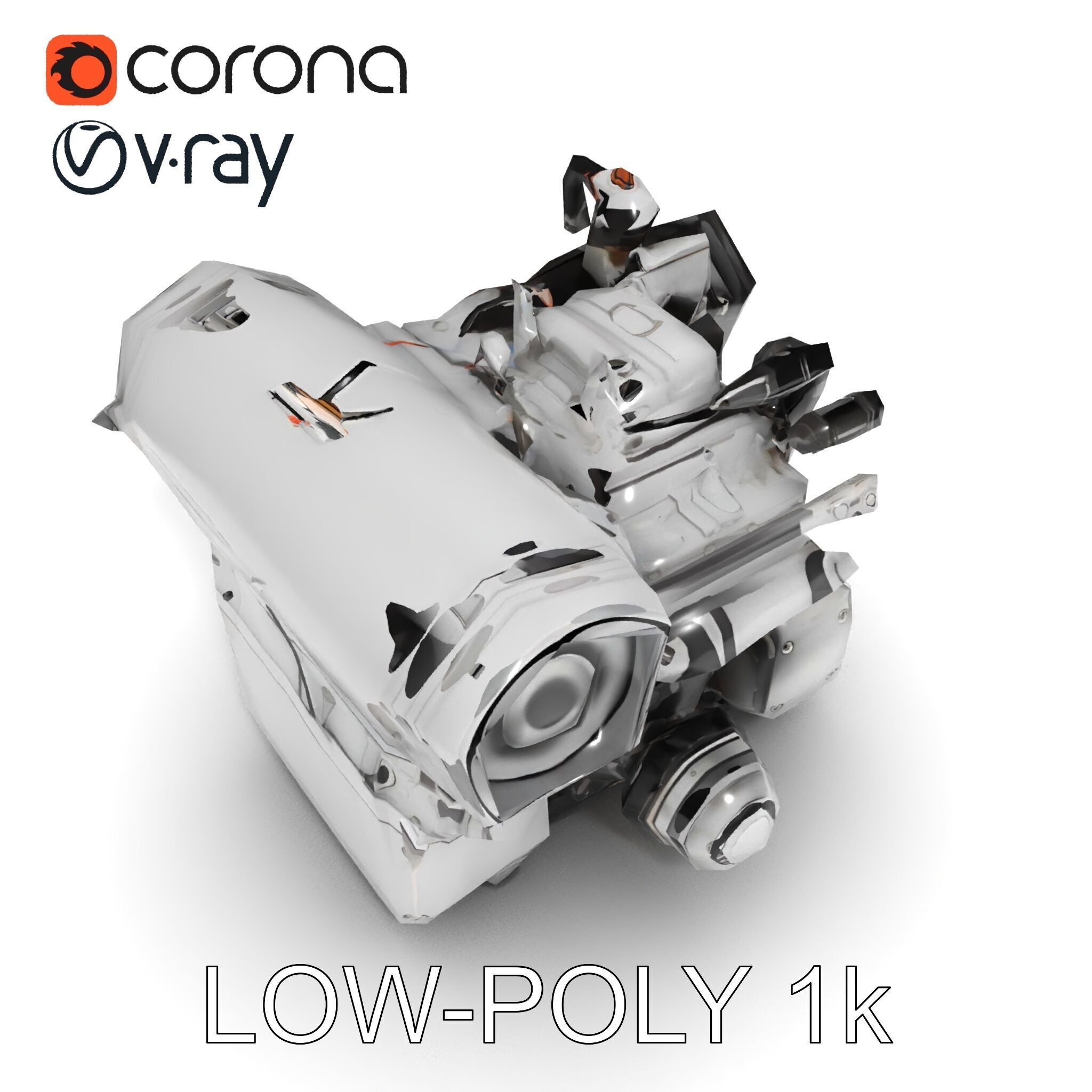 Industrial Engine D Model Pack Low-poly 3D model_20