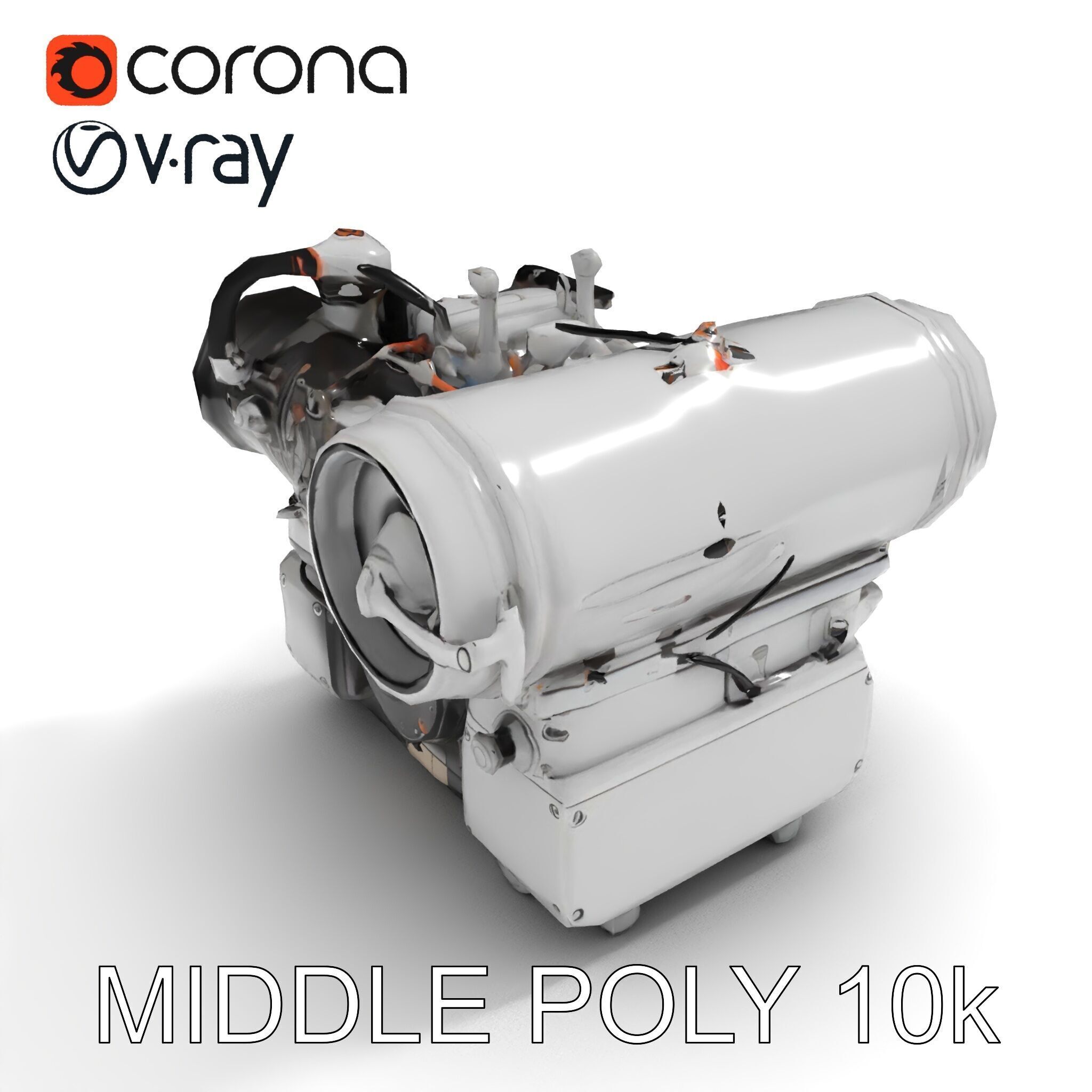 Industrial Engine D Model Pack Low-poly 3D model_30