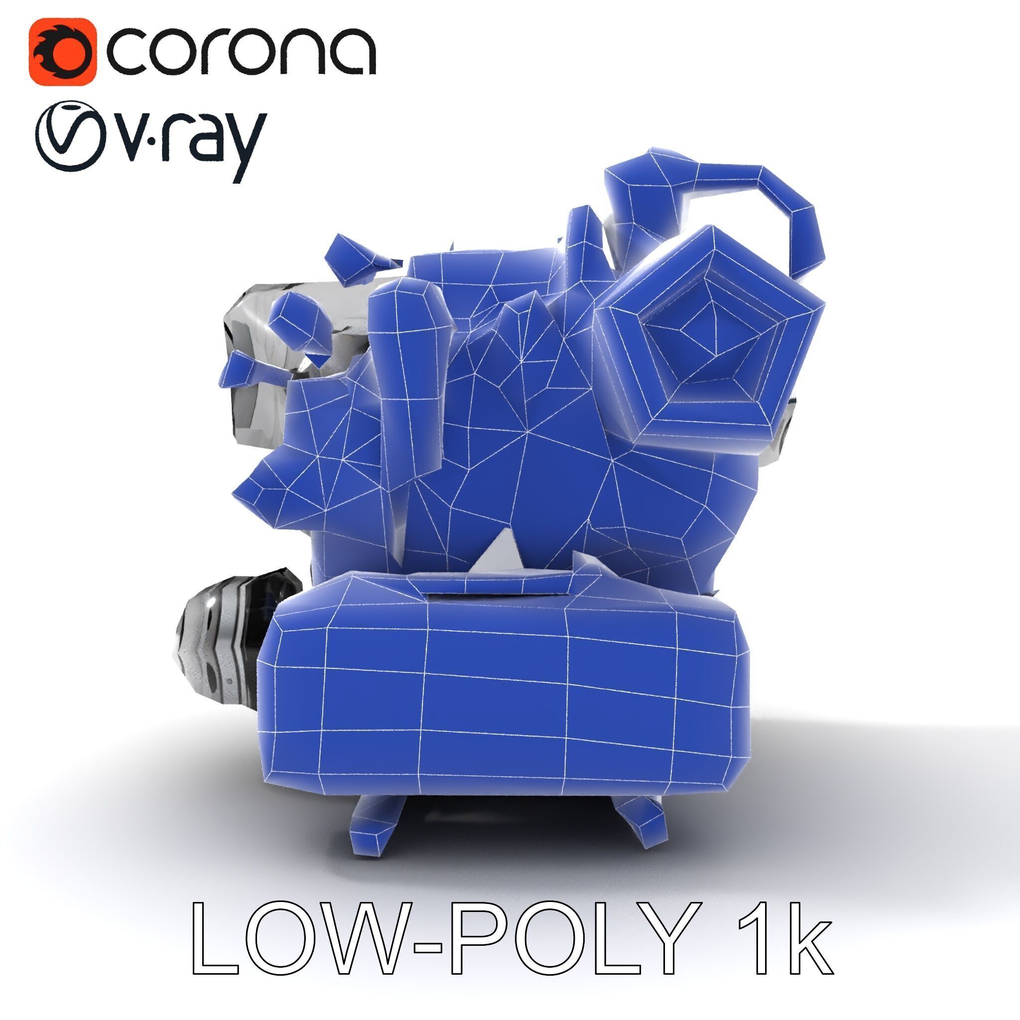 Industrial Engine D Model Pack Low-poly 3D model_29