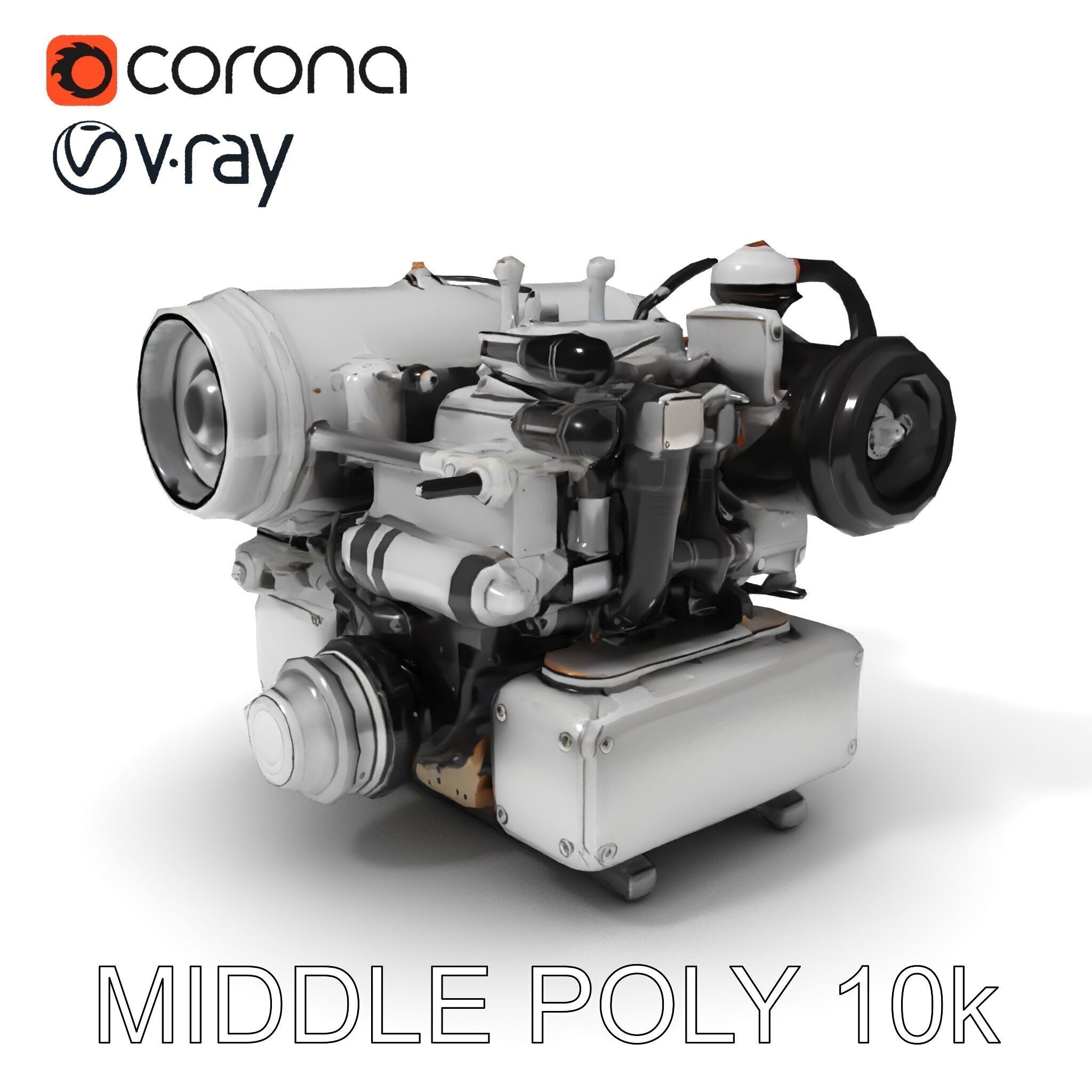 Industrial Engine D Model Pack Low-poly 3D model_32