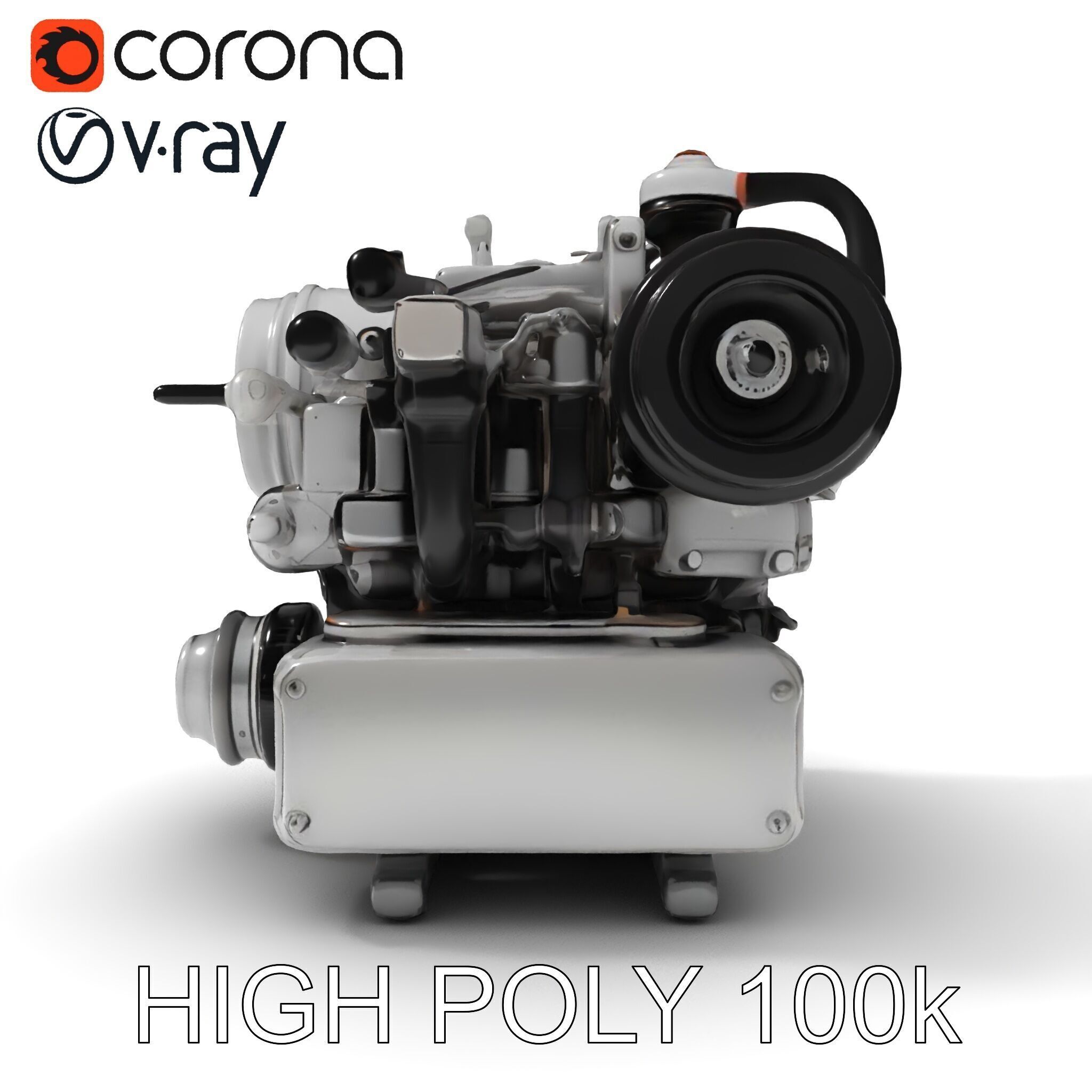 Industrial Engine D Model Pack Low-poly 3D model_34