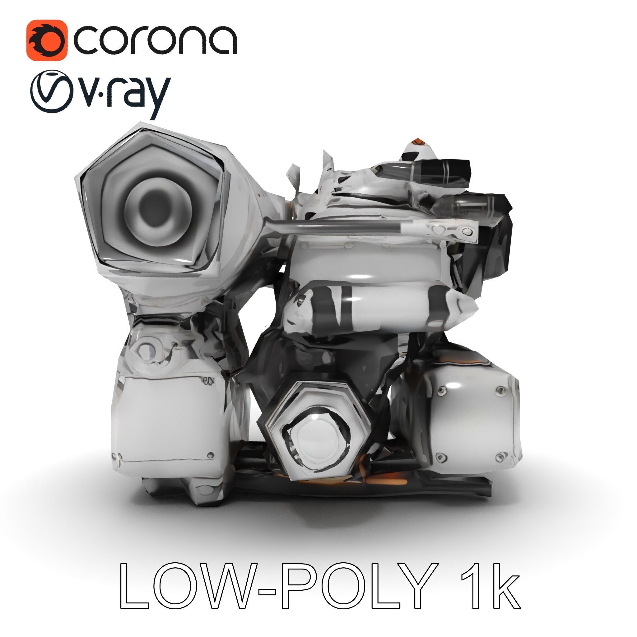 Industrial Engine D Model Pack Low-poly 3D model_23
