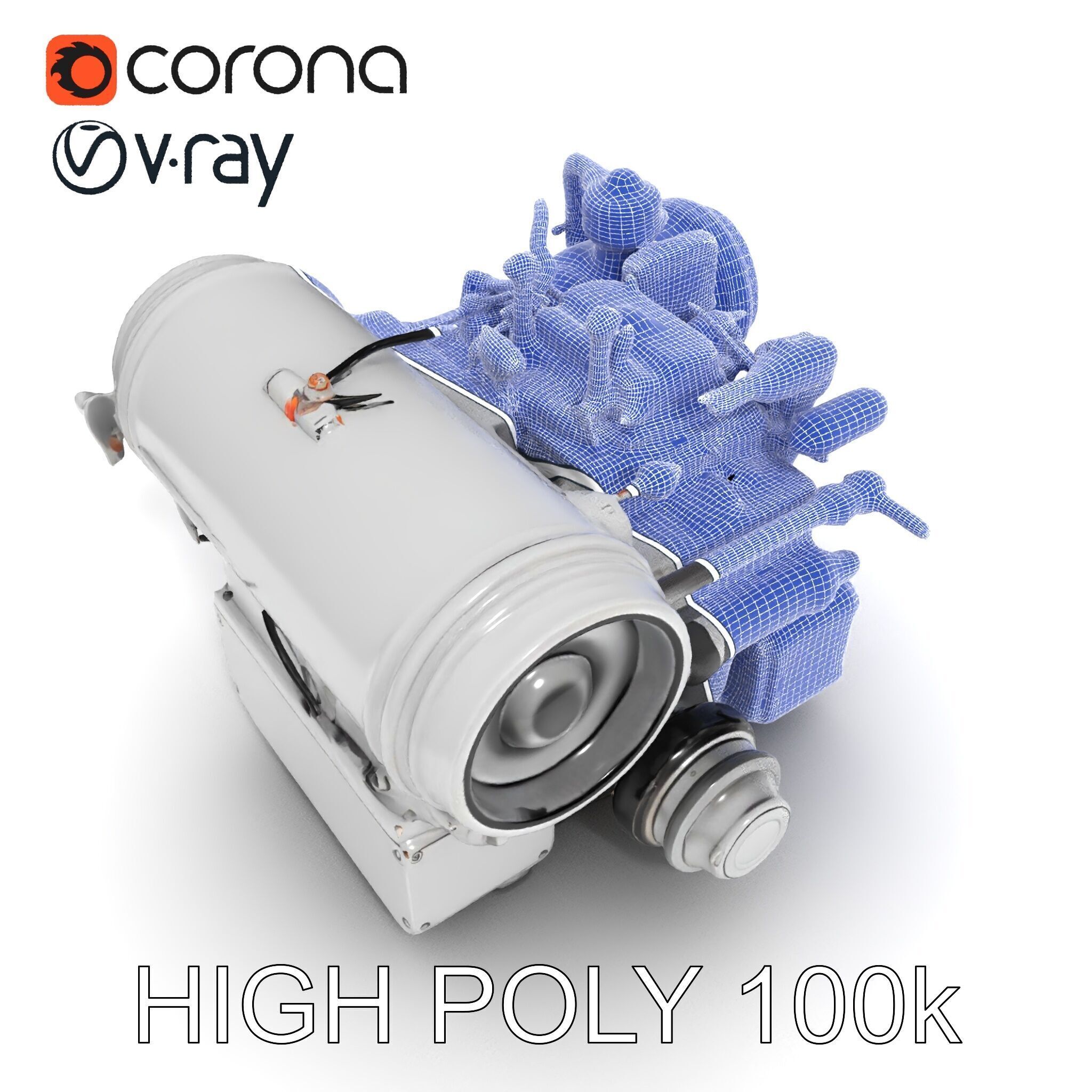 Industrial Engine D Model Pack Low-poly 3D model_21