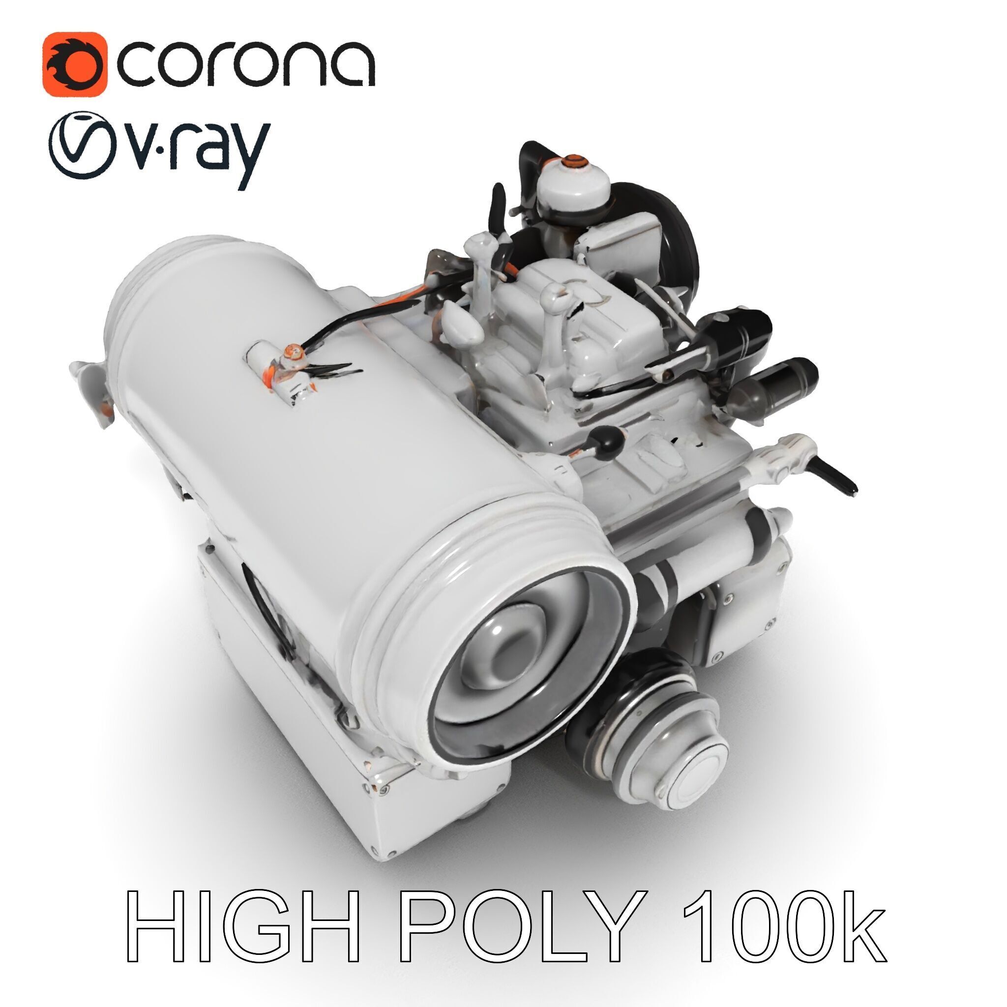 Industrial Engine D Model Pack Low-poly 3D model_18