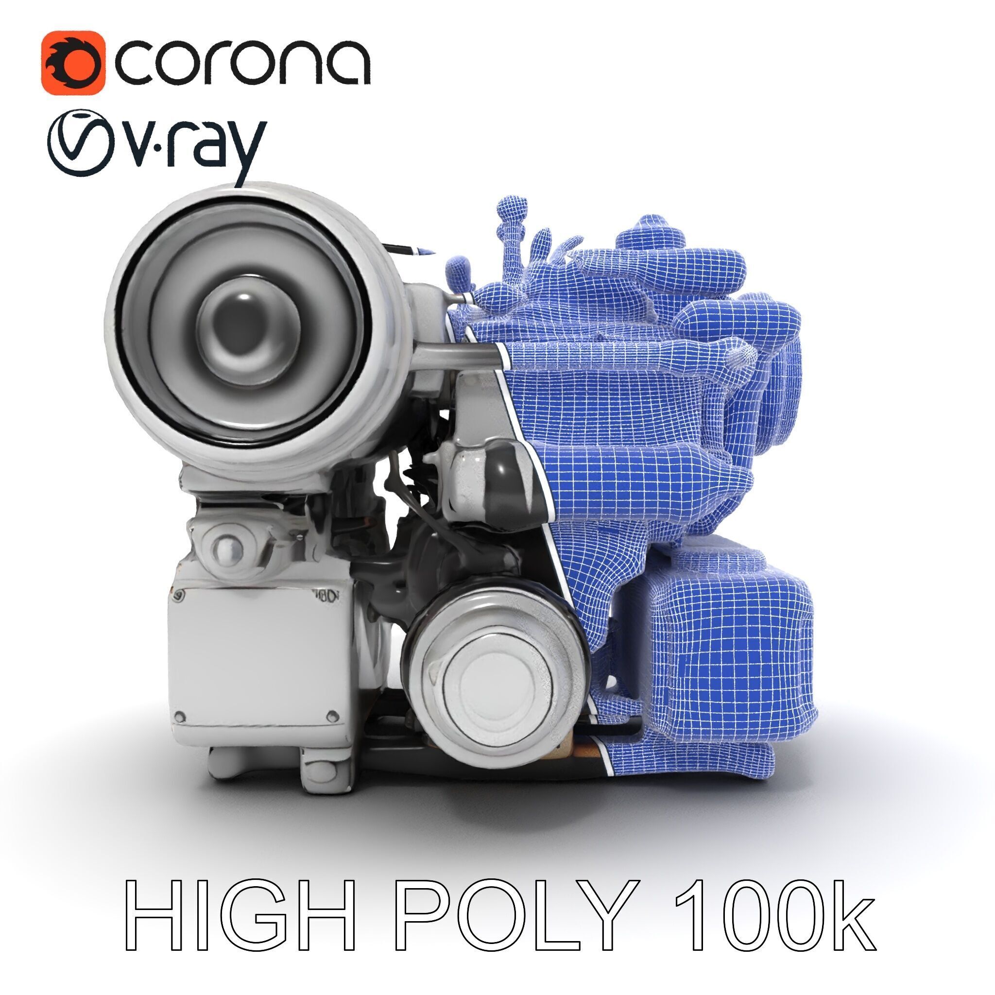 Industrial Engine D Model Pack Low-poly 3D model_27