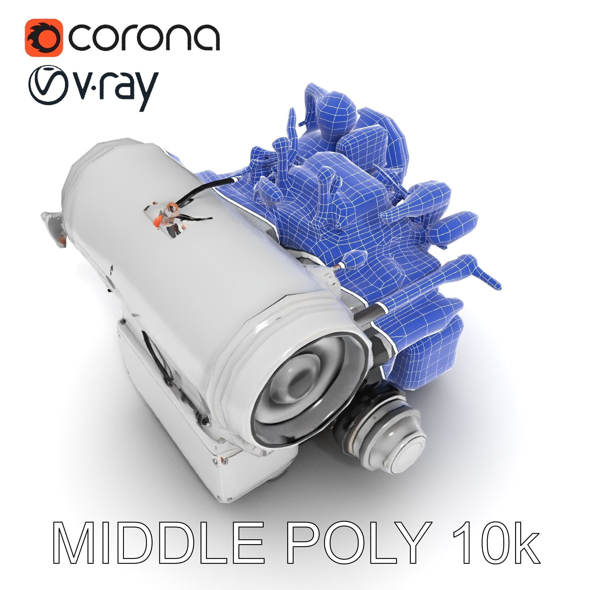 Industrial Engine D Model Pack Low-poly 3D model_28