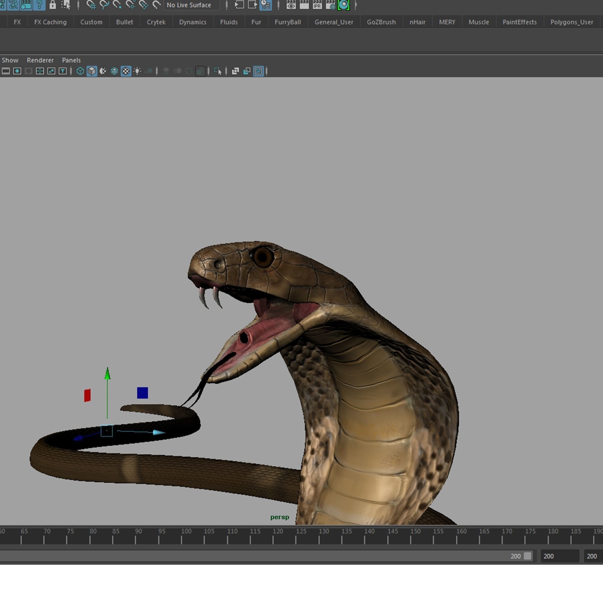 King Cobra Snake - Rigged Low-poly 3D model_15