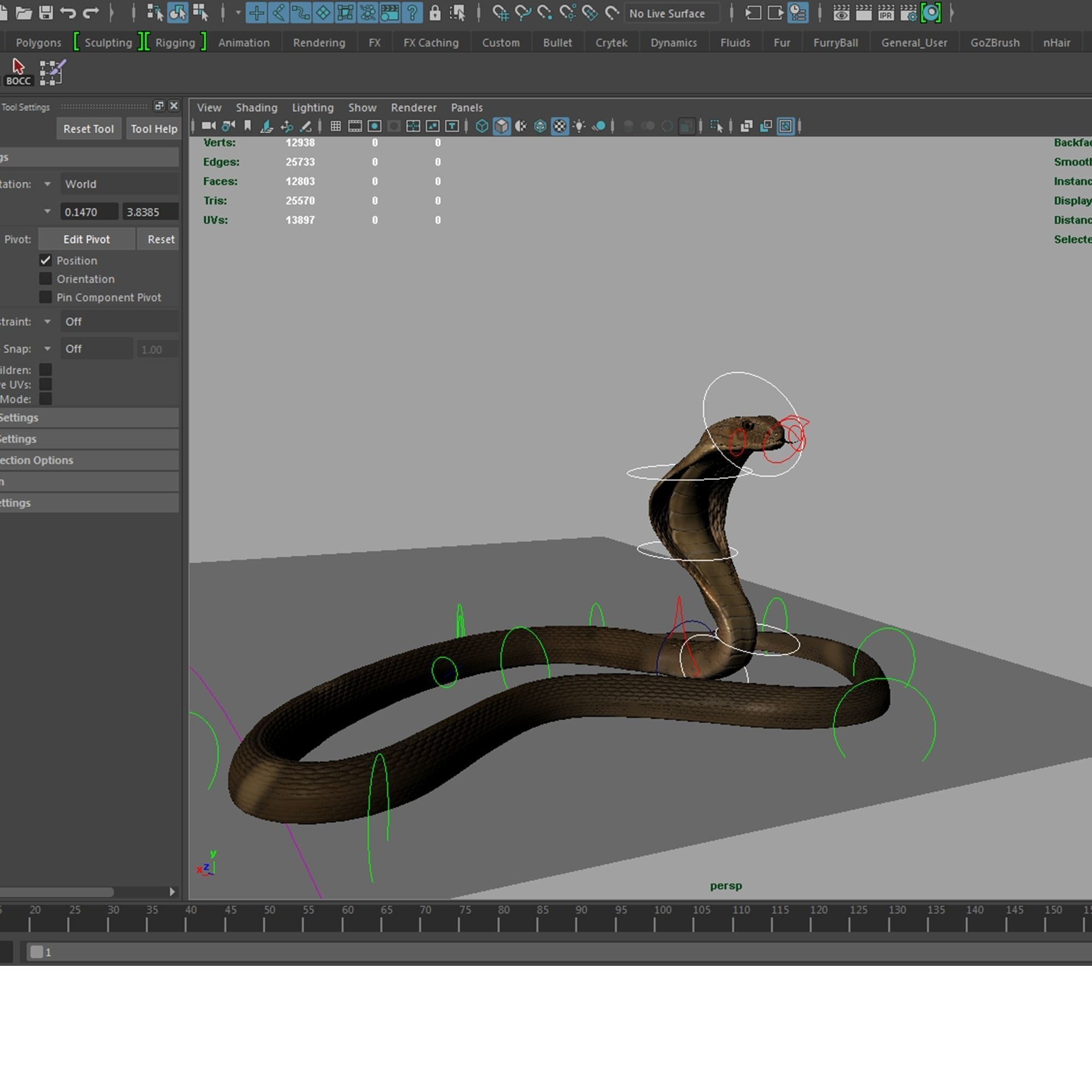 King Cobra Snake - Rigged Low-poly 3D model_8